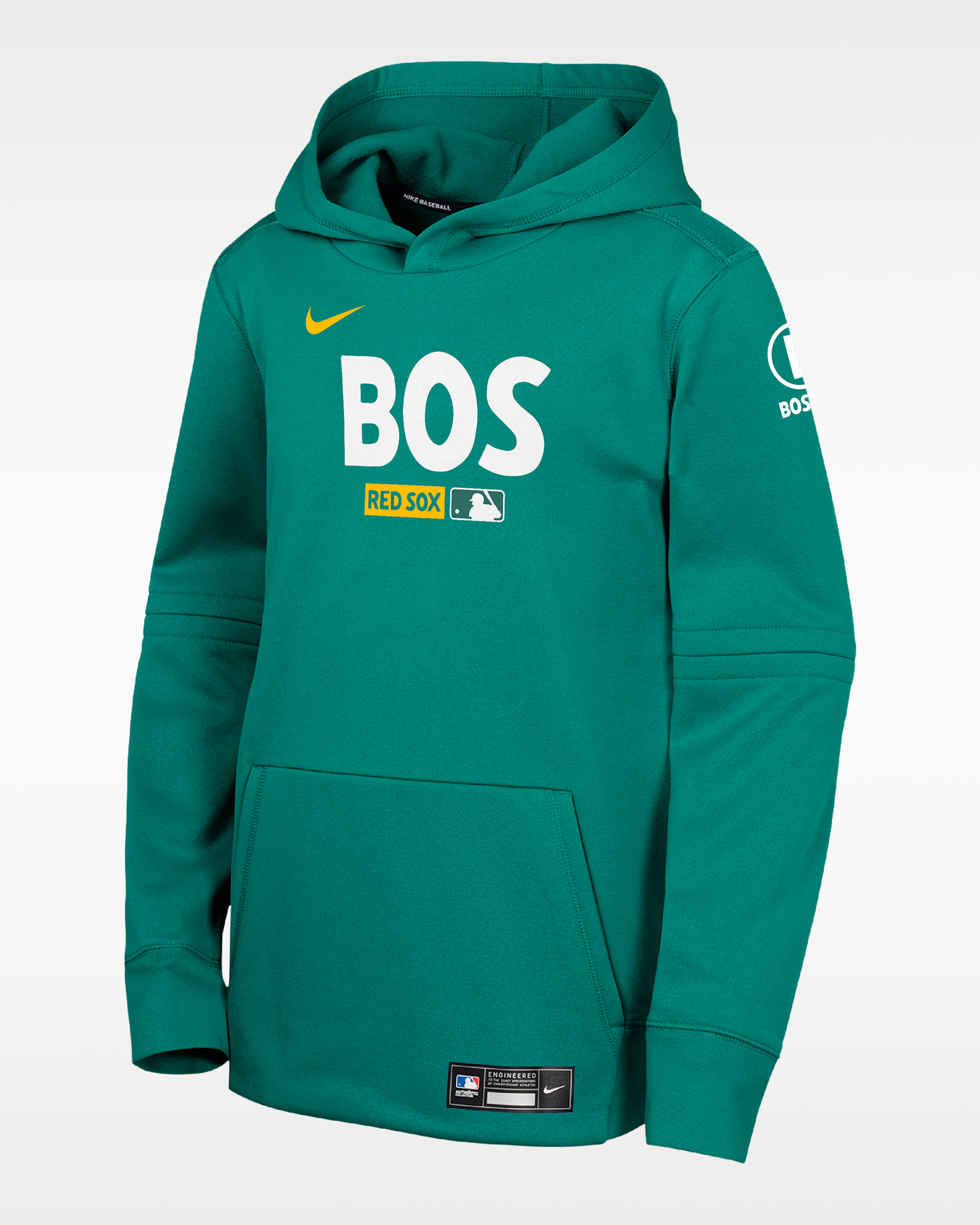 Boston Red Sox Authentic Collection City Connect Big Kids' Nike Therma-FIT MLB Pullover Hoodie - Green