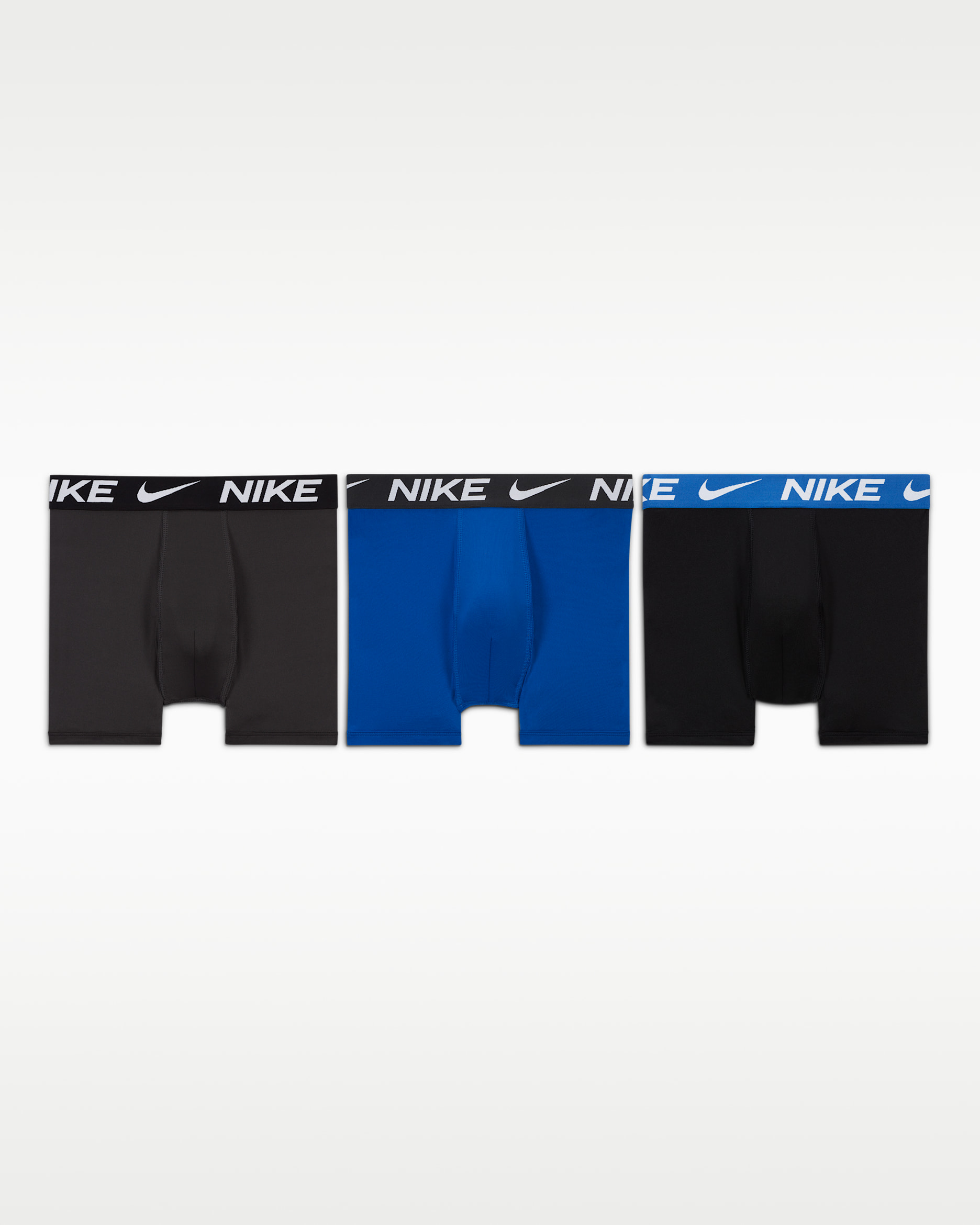 Ropa interior masculina micro Dri-FIT lisa para niños talla grande (paquete de 3) Nike Essentials - Royal juego