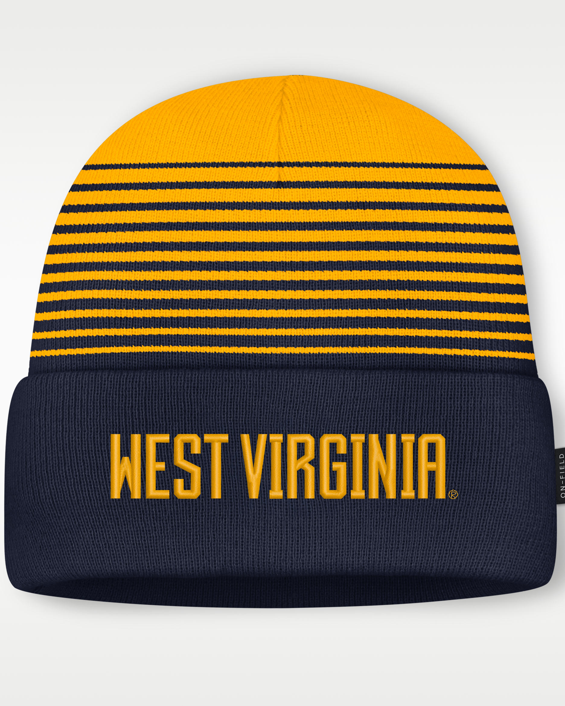 West Virginia Sideline Utility Men's Nike College Cuffed Beanie - College Navy/University Gold