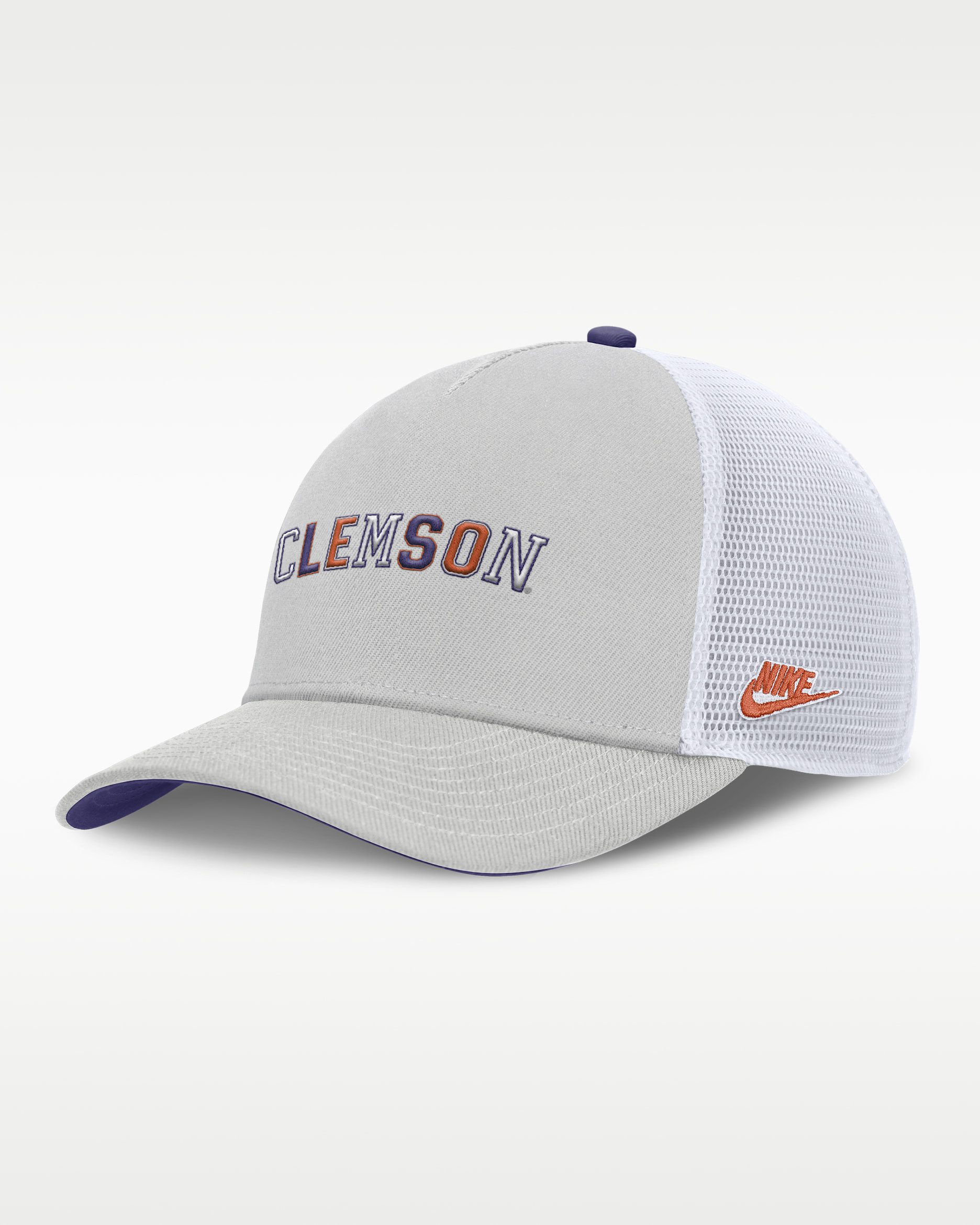 Clemson Legacy Basketball Rise Men's Nike College Trucker Adjustable Hat - Grey