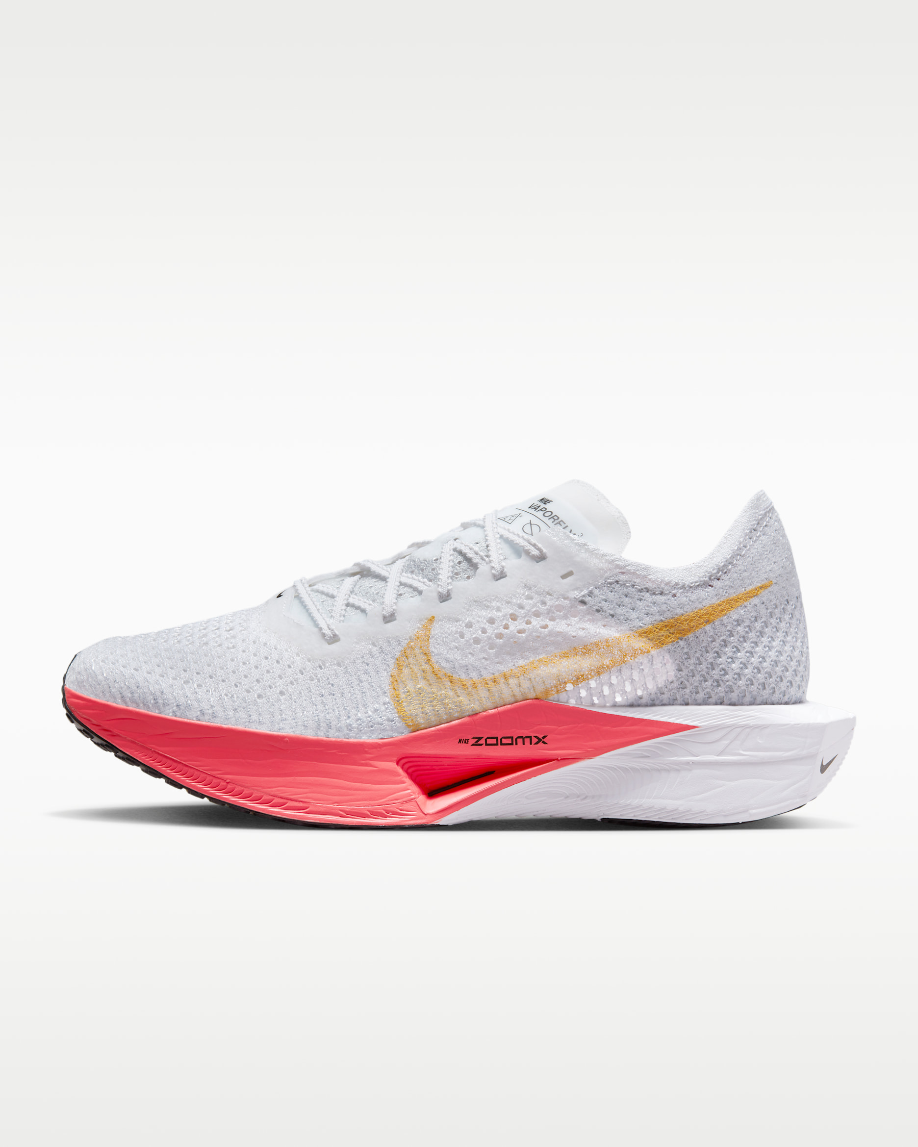 Nike Vaporfly 3 Women's Road Racing Shoes - White/Sea Coral/Pure Platinum/Topaz Gold