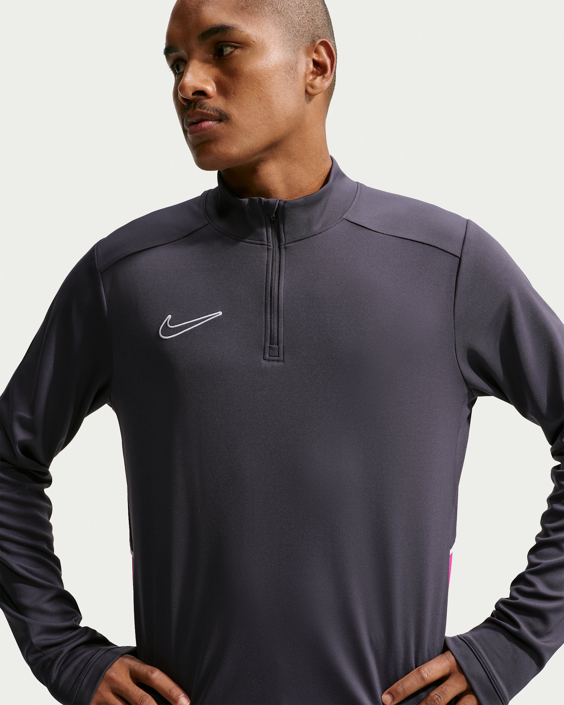 Męska treningowa koszulka piłkarska Dri-FIT Nike Academy - Gridiron/Biel/Medium Fuchsia/Biel