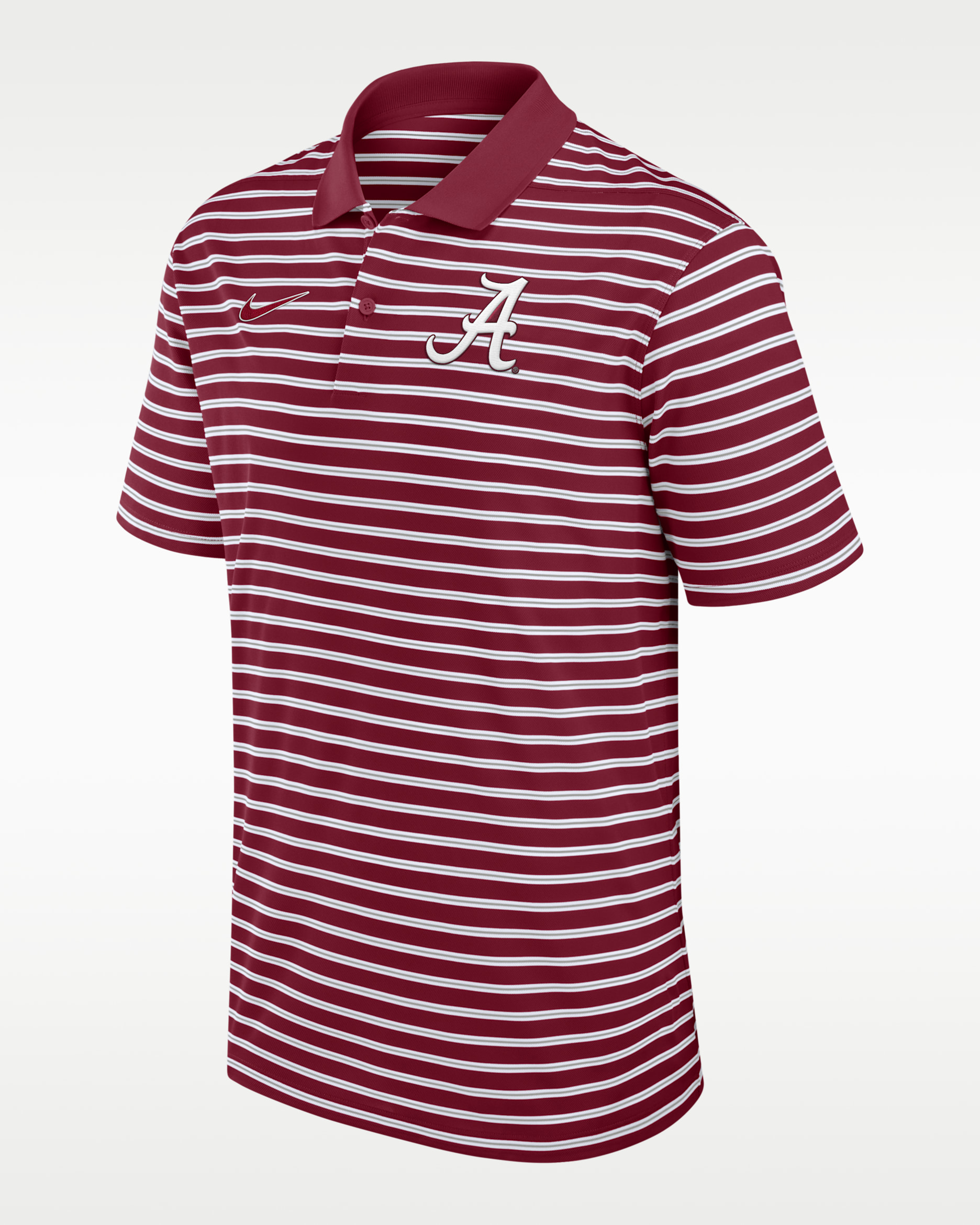 Alabama Crimson Tide Primetime Victory Striped Men's Nike Dri-FIT College Polo - Crimson