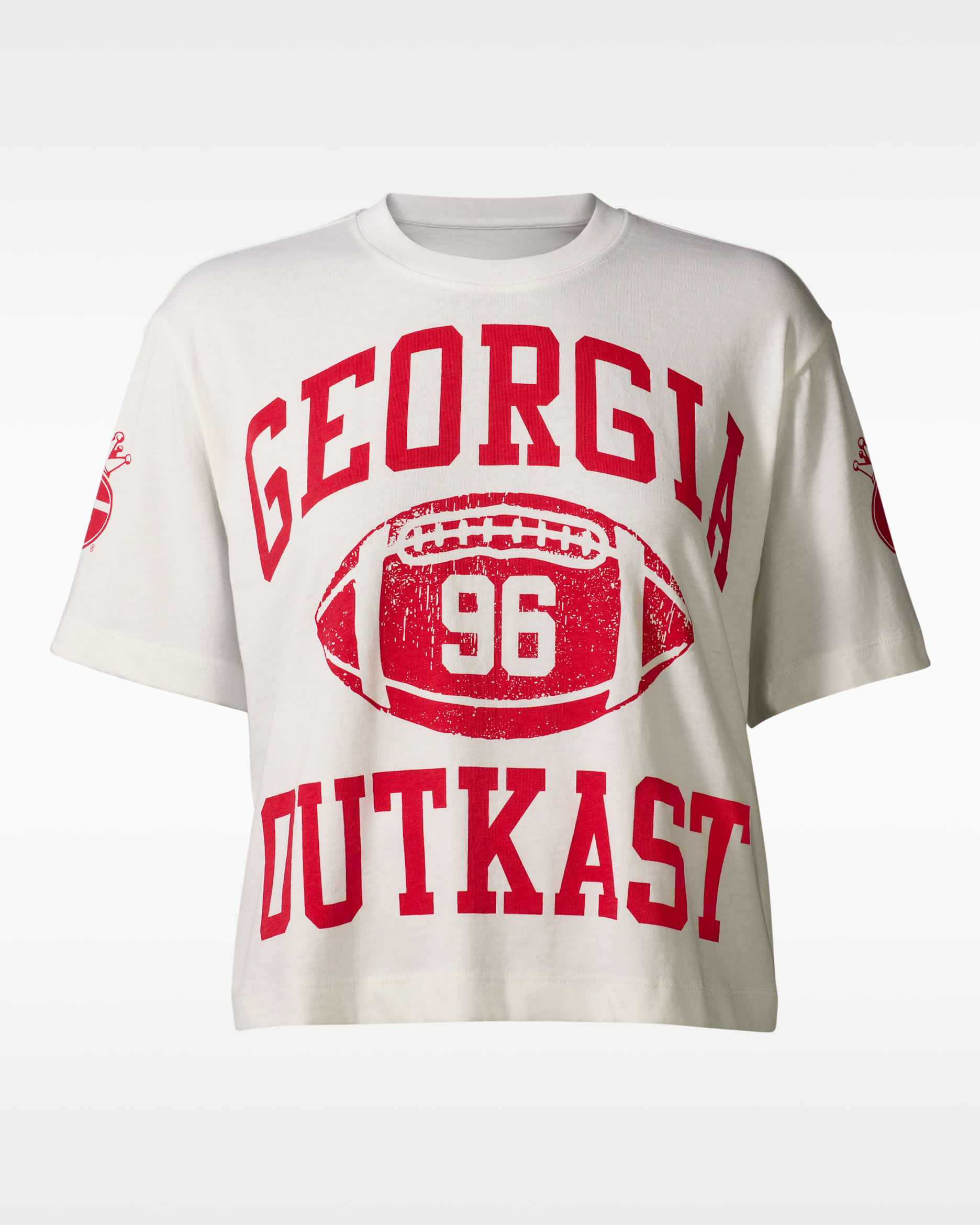 Womens Cropped 96 Football T-Shirt Nike x UGA x Outkast - Cream