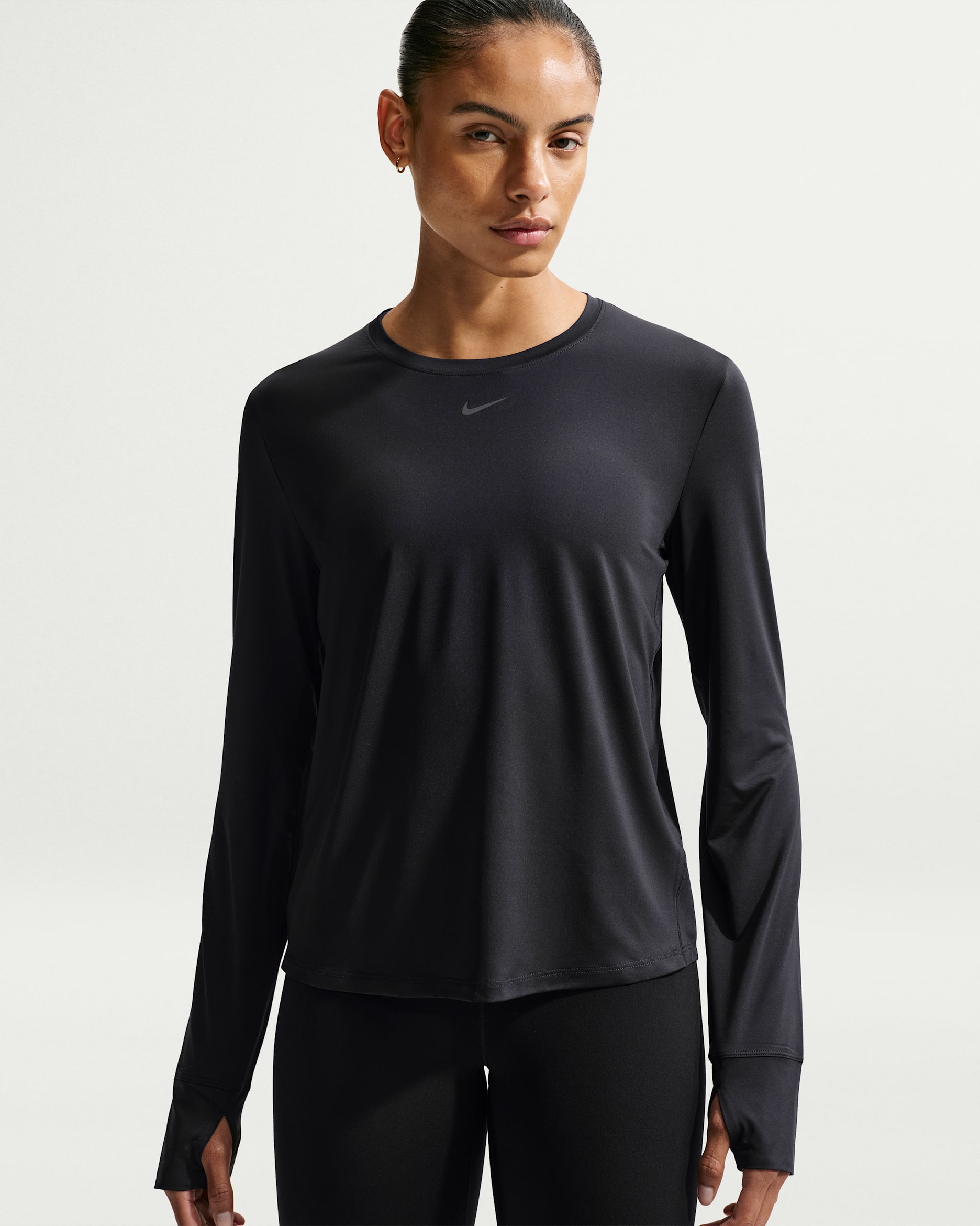 Playera de manga larga Dri-FIT para mujer Nike One Classic - Negro/Negro