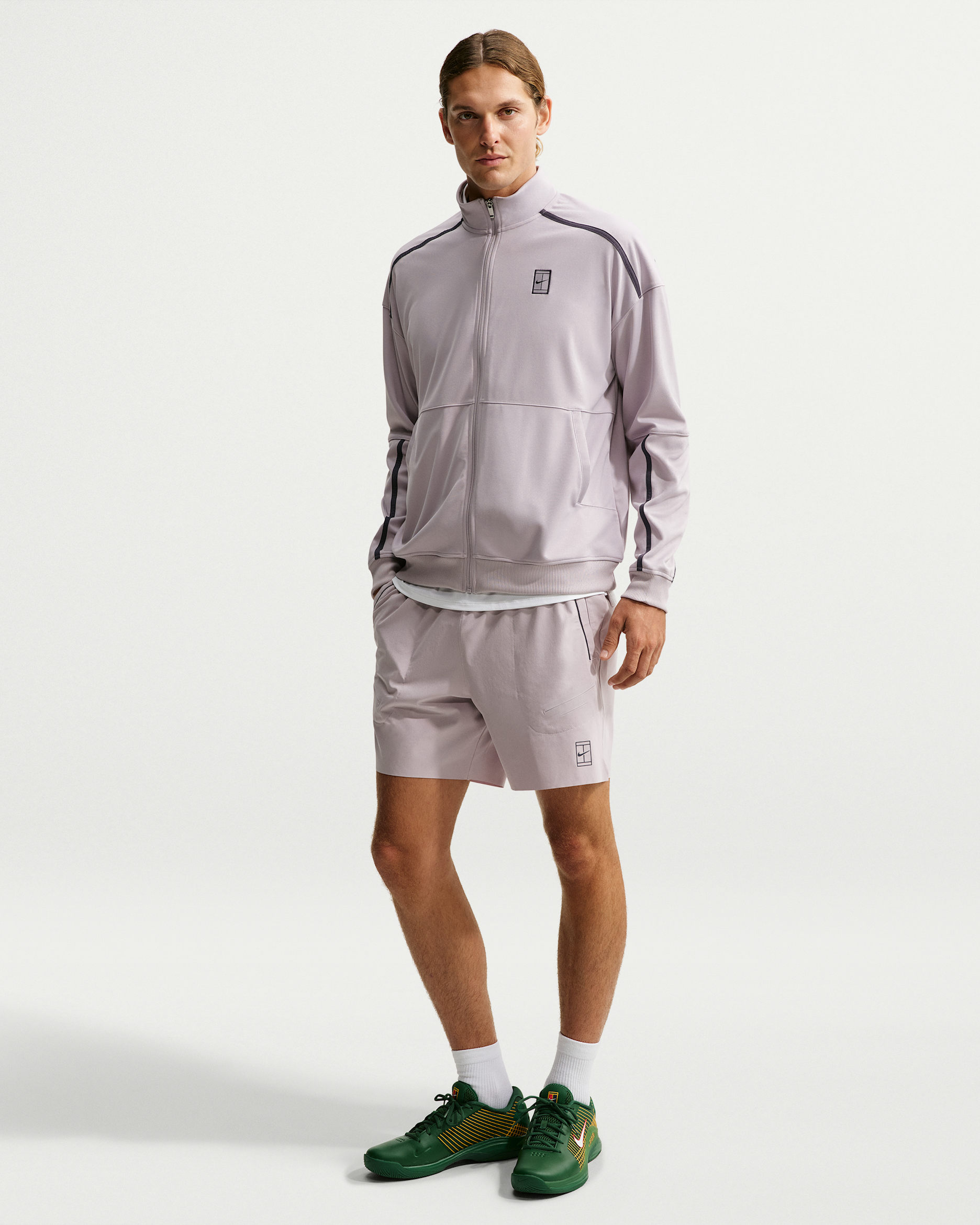 NikeCourt Advantage Men's Dri-FIT 6" Tennis Shorts - Silver Lilac/Gridiron/Gridiron