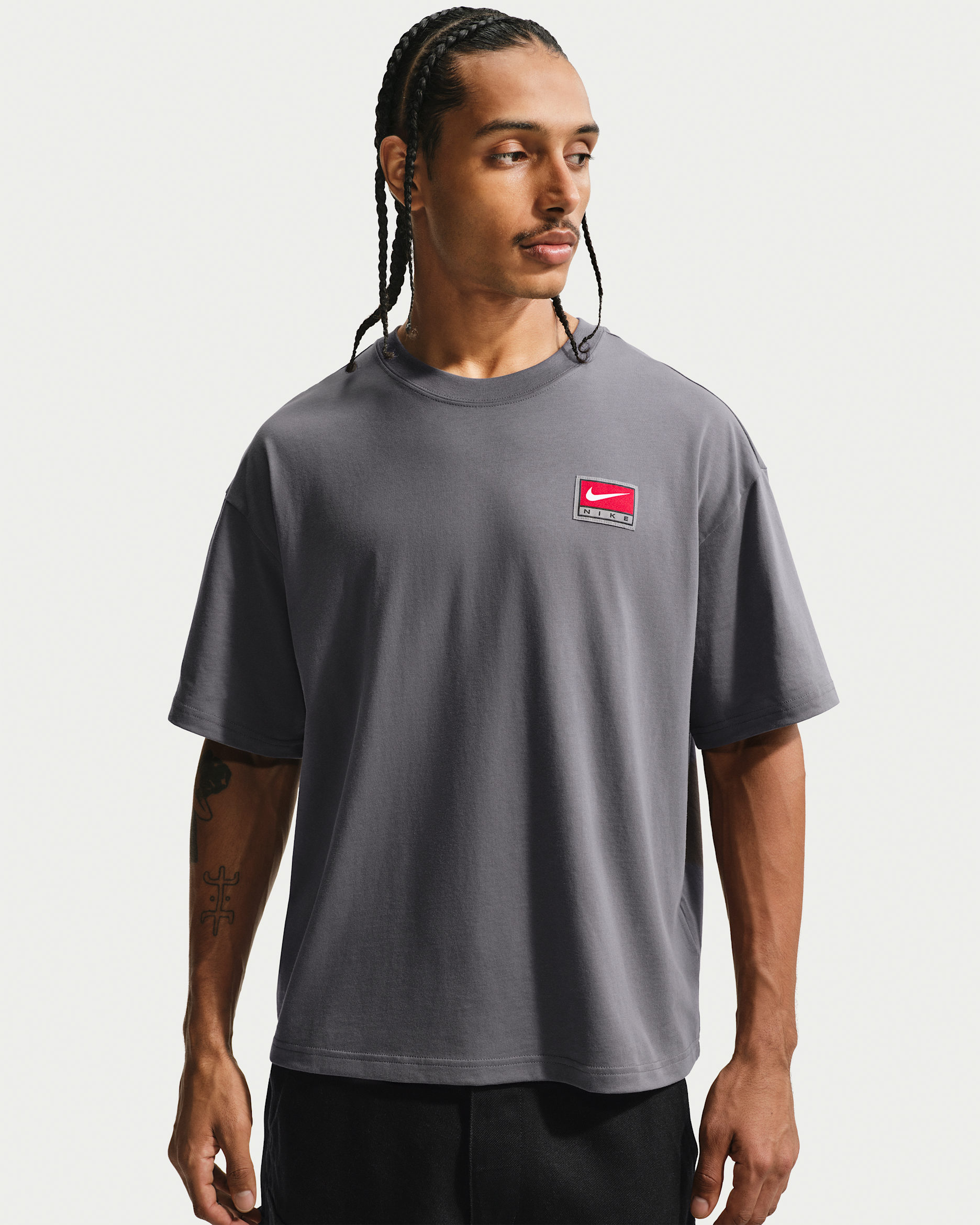 Nike Life Men's Short-Sleeve Boxy Knit Top - Iron Grey