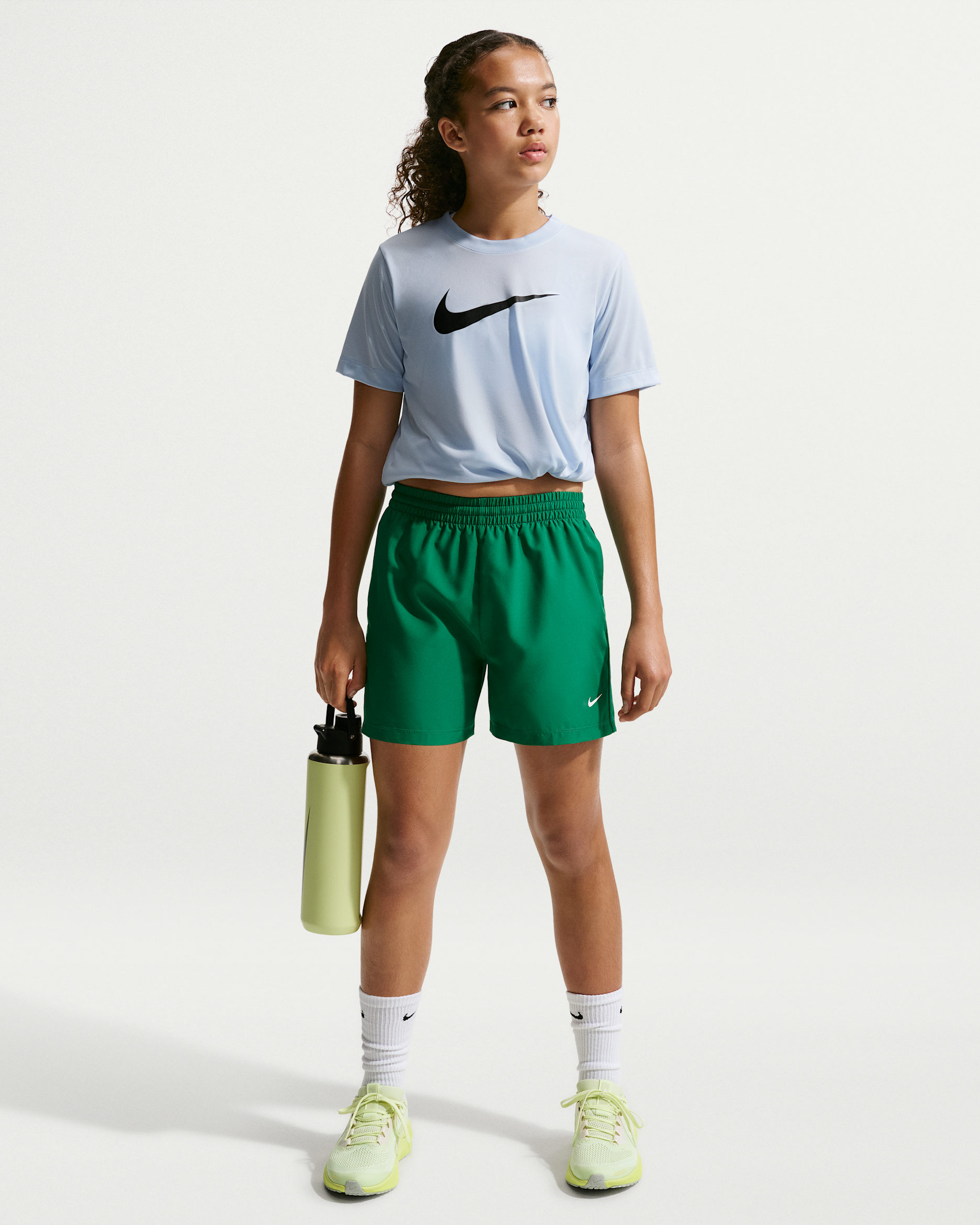 Nike Multi Big Kids' Dri-FIT Woven Shorts - Malachite/White