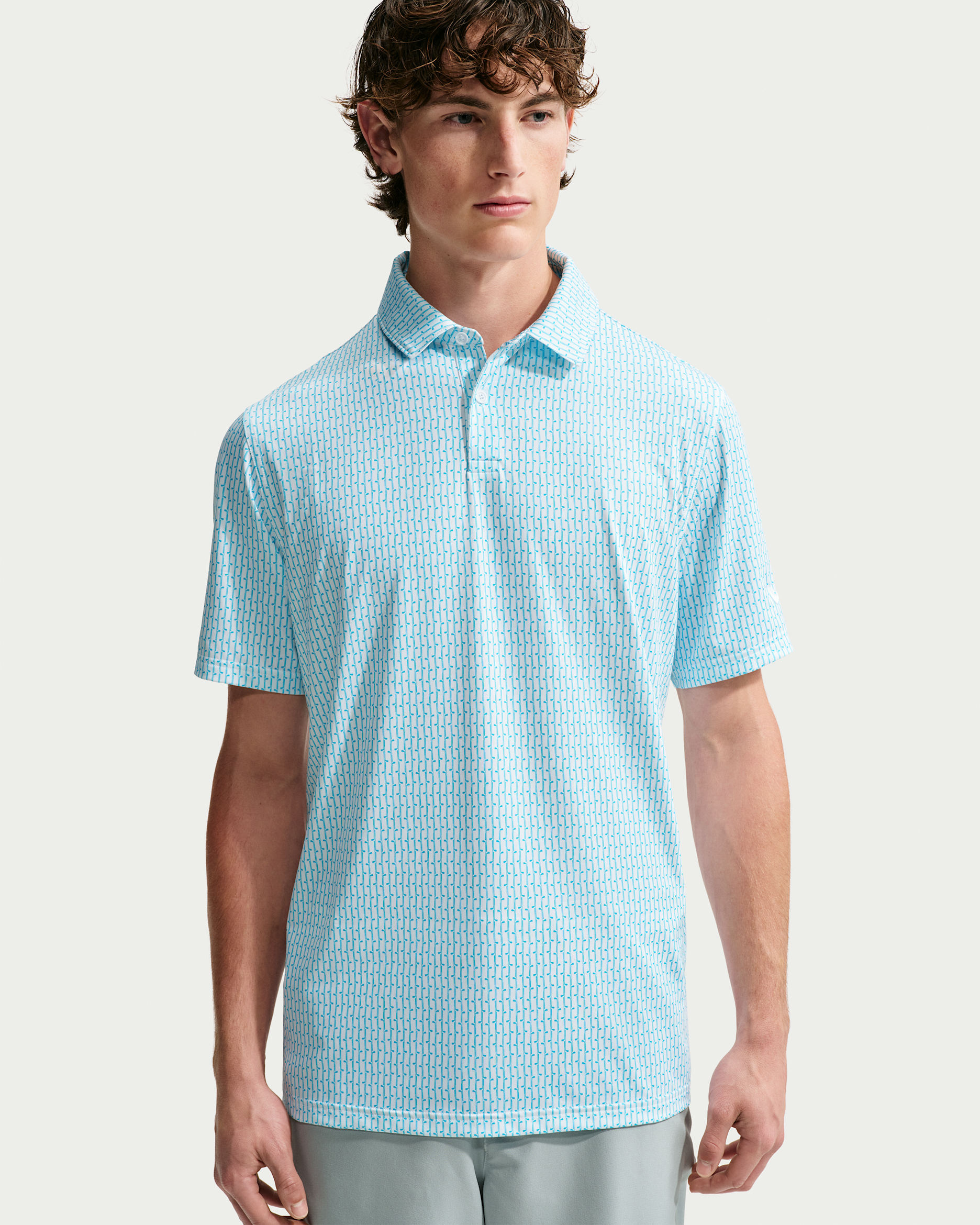 Nike Velocity Men's Dri-FIT Printed Golf Polo - White/White/White