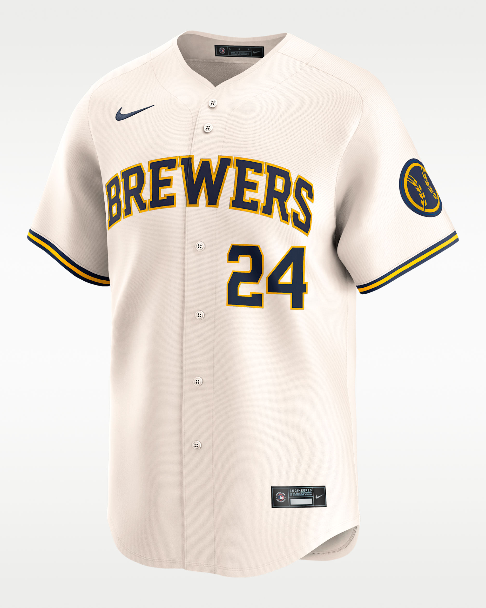 Jersey Nike Dri-FIT ADV de la MLB Limited para hombre William Contreras Milwaukee Brewers - Crema