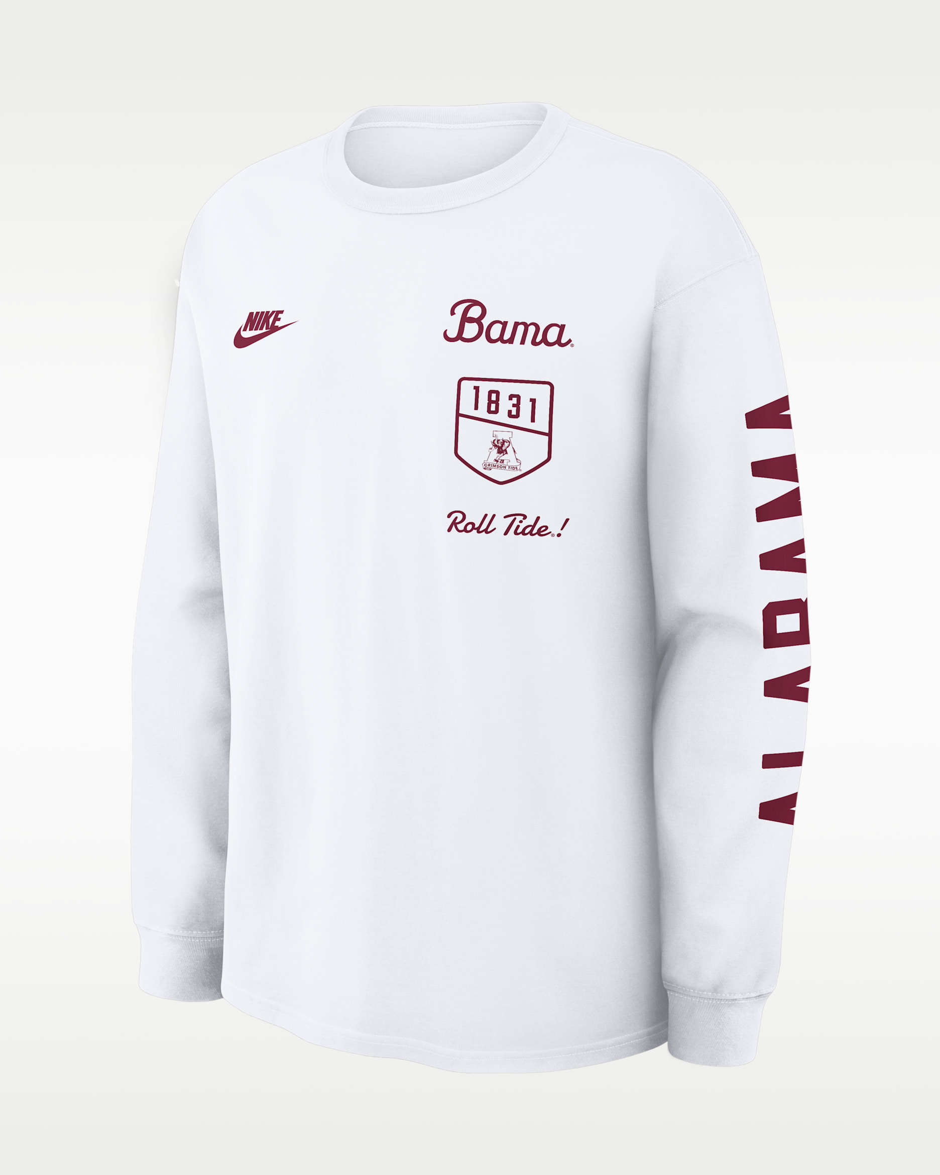 Playera de manga larga universitaria Nike para hombre Alabama Legacy - Blanco