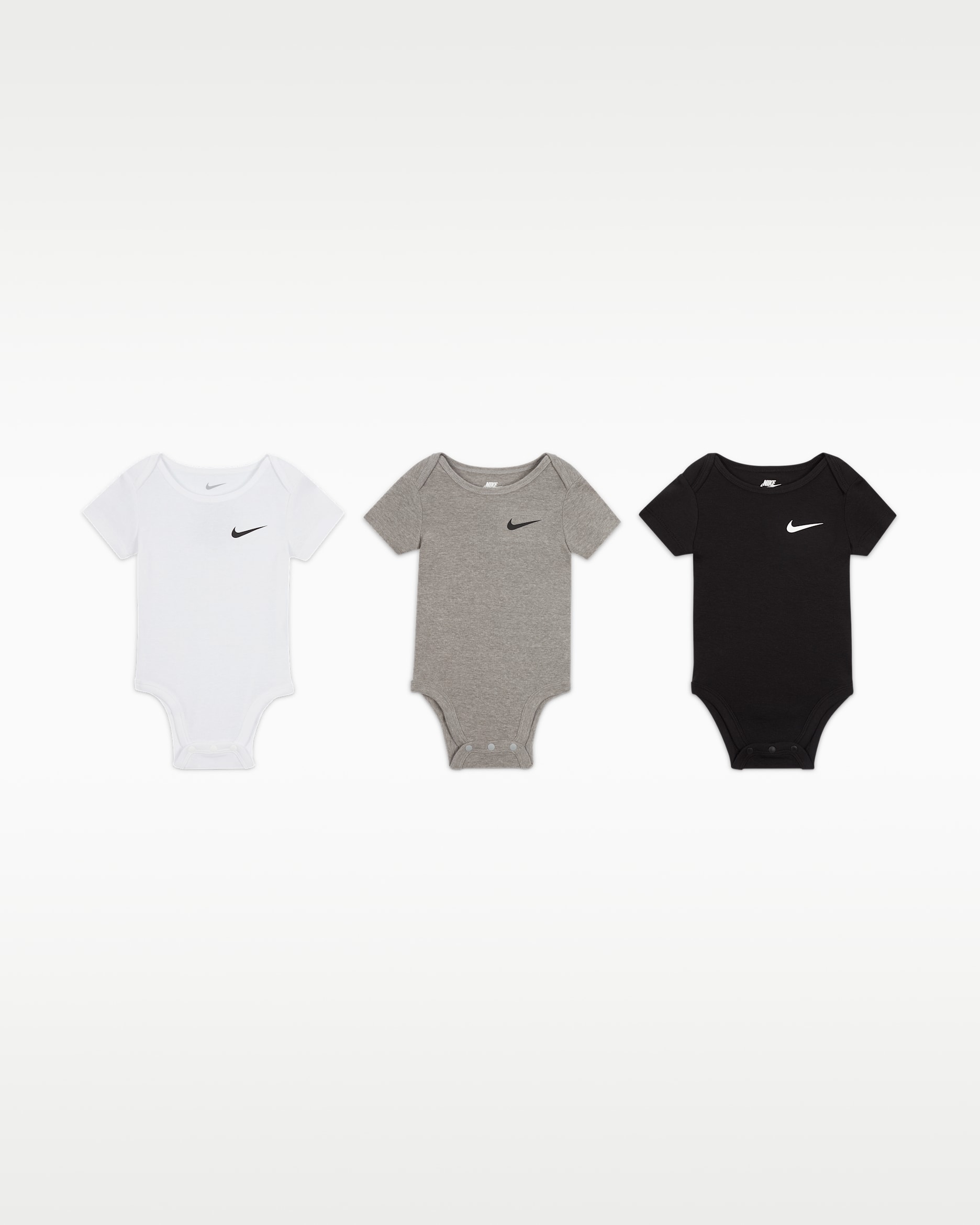 Nike Baby Mini Me Bodysuits (3-Pack) - Dark Grey Heather