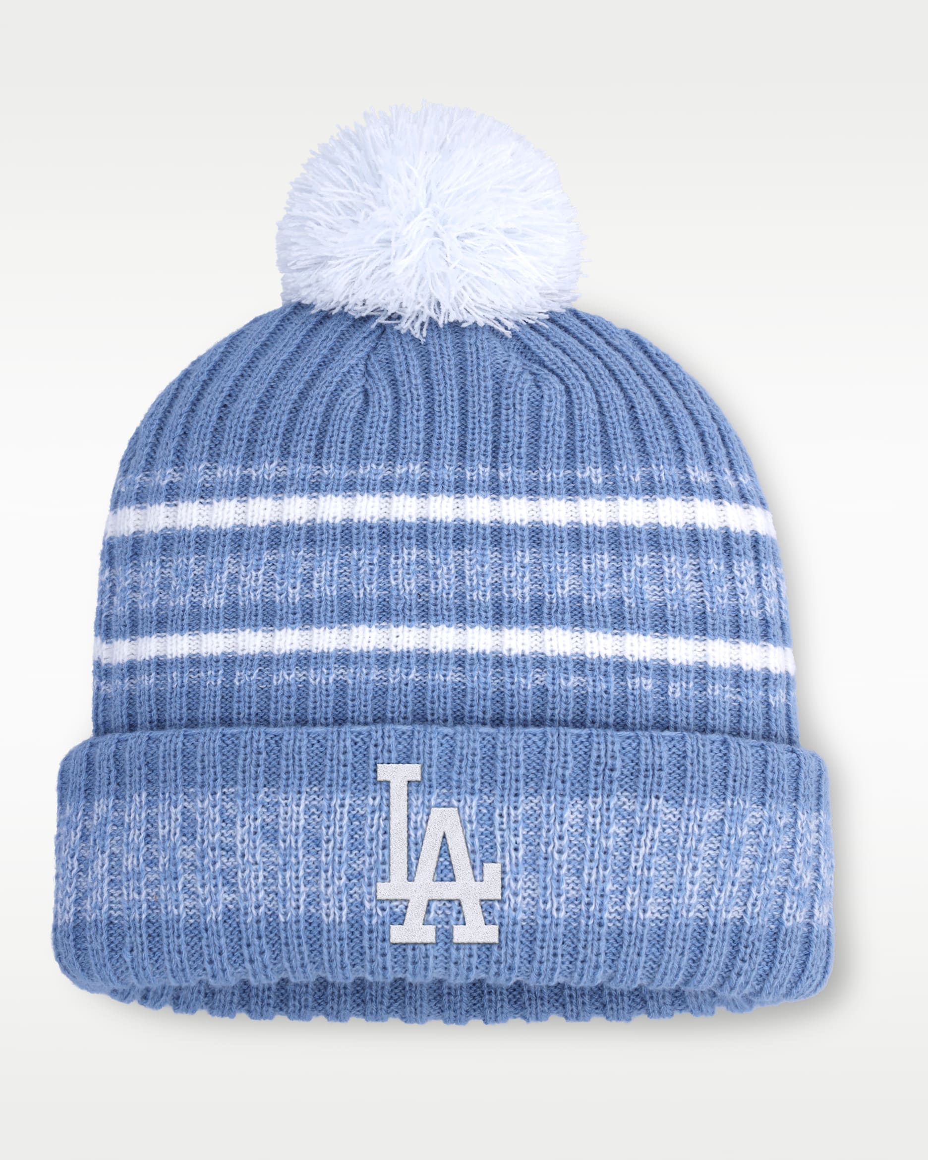 Los Angeles Dodgers Peak Men's Nike MLB Cuffed Pom Beanie - Light Blue