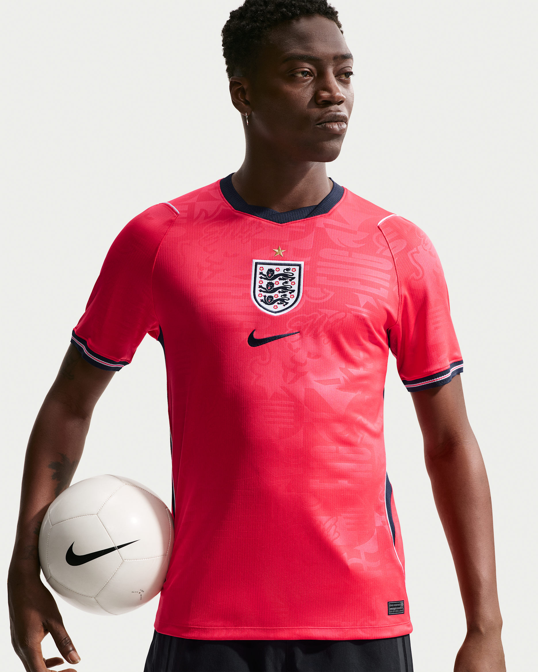England 2026 Stadium Nike Dri-FIT replika fotballdrakt til herre (bortedrakt) - Speed Red/Obsidian/Hvit/Obsidian