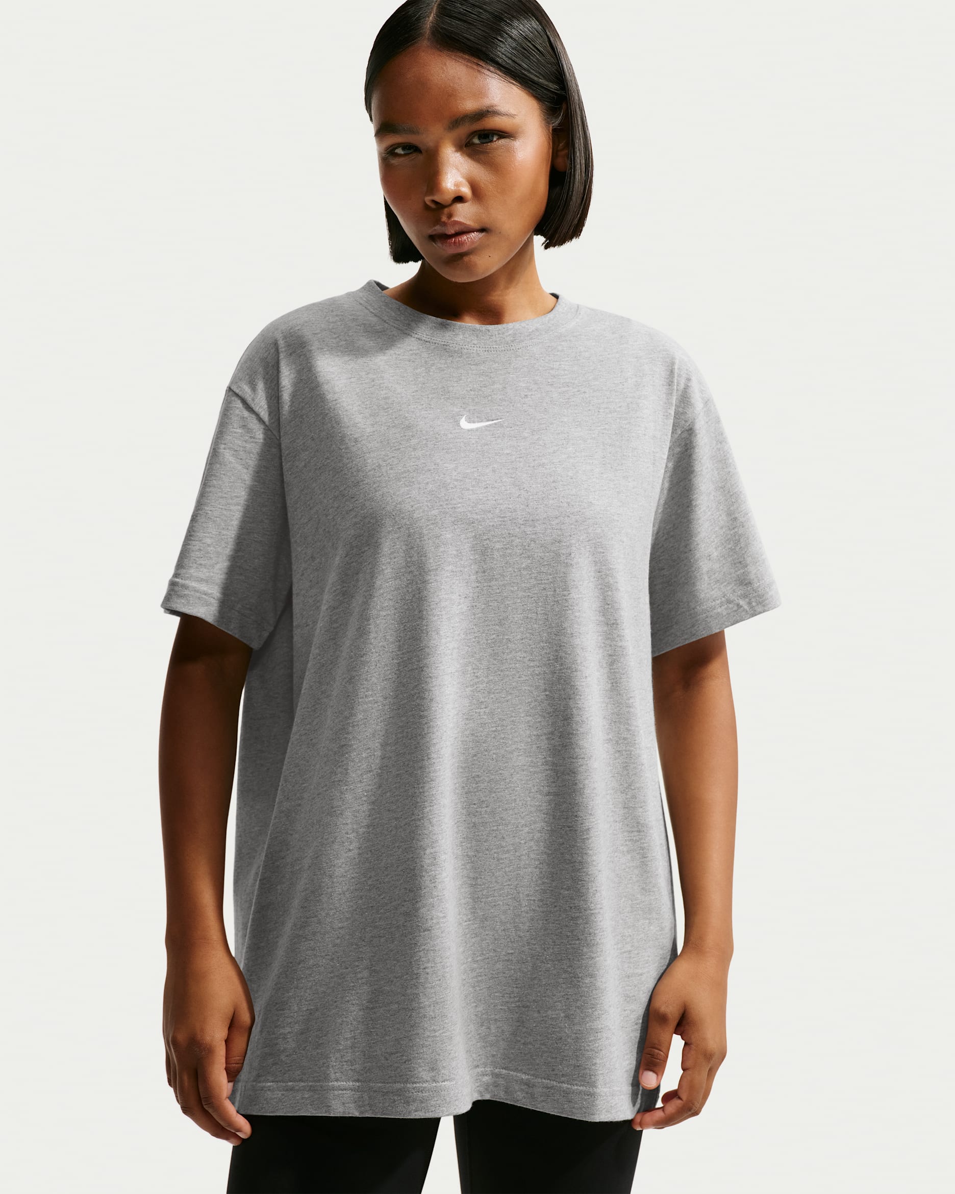 Nike Sportswear Classic Women's Oversized T-Shirt - Dark Grey Heather/Sail