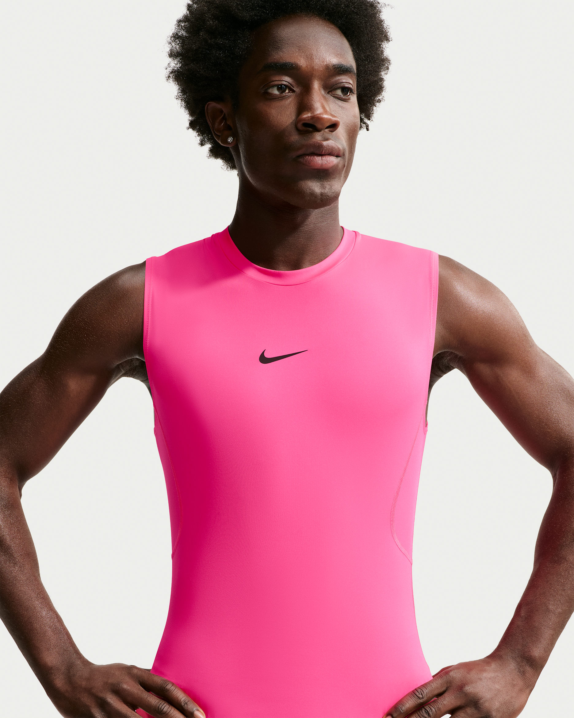 Nike Pro Men's Dri-FIT Tight Sleeveless Fitness Top - Hyper Pink/Black