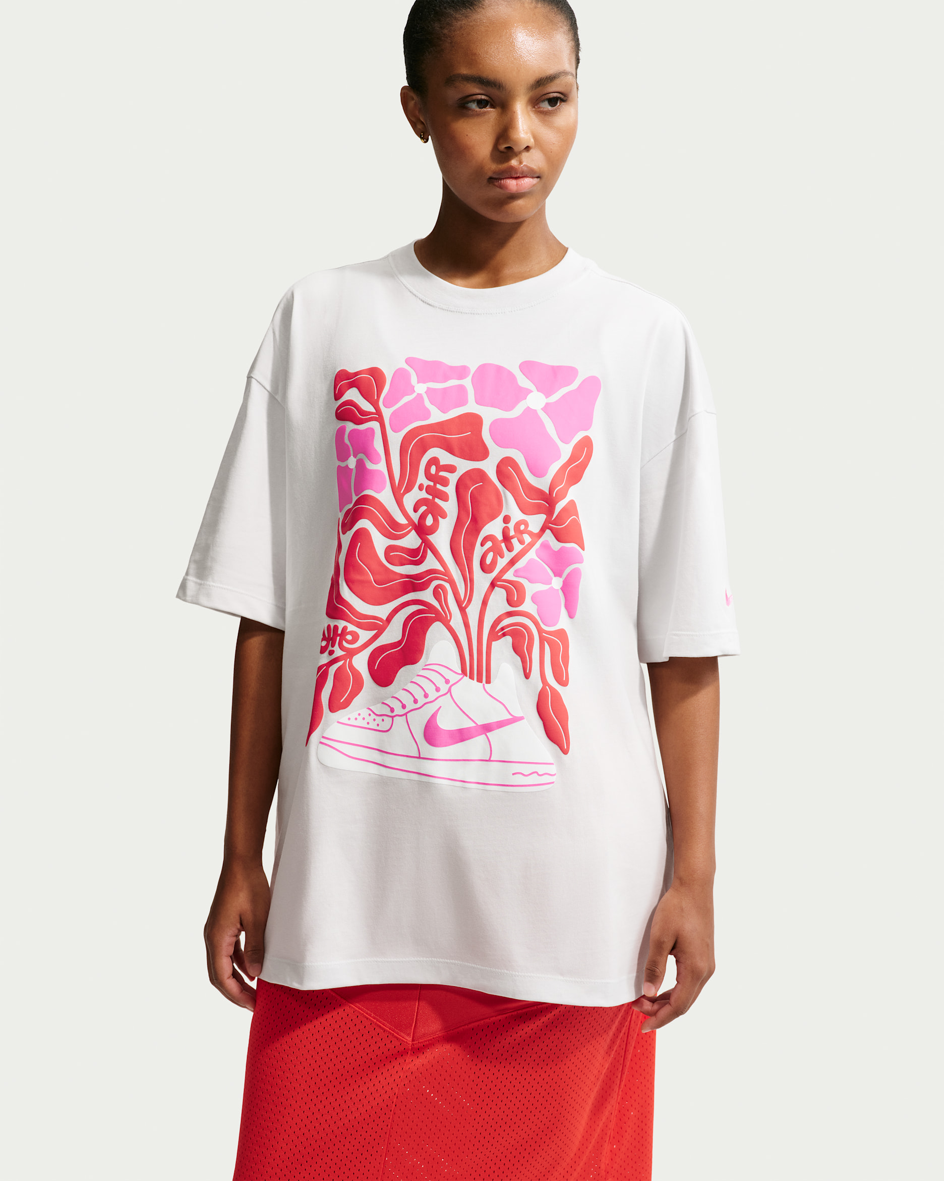 Nike Sportswear Air Force 1 Women's Oversized Short-Sleeved T-Shirt - Off-White