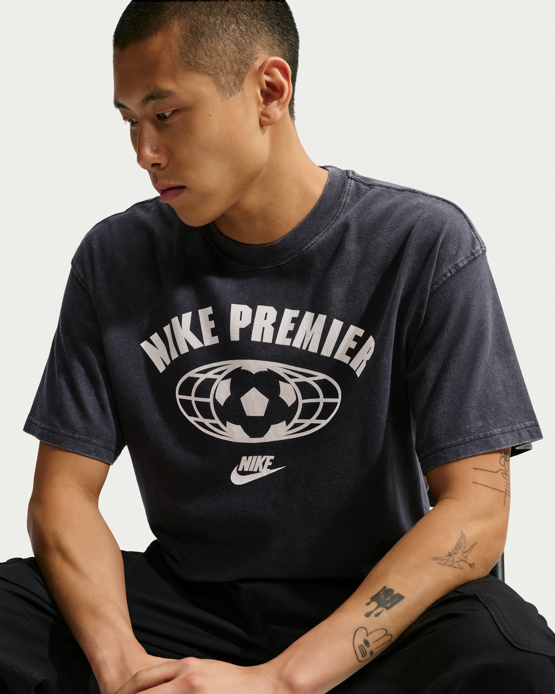 Nike Premier Men's Football T-Shirt - Black/White