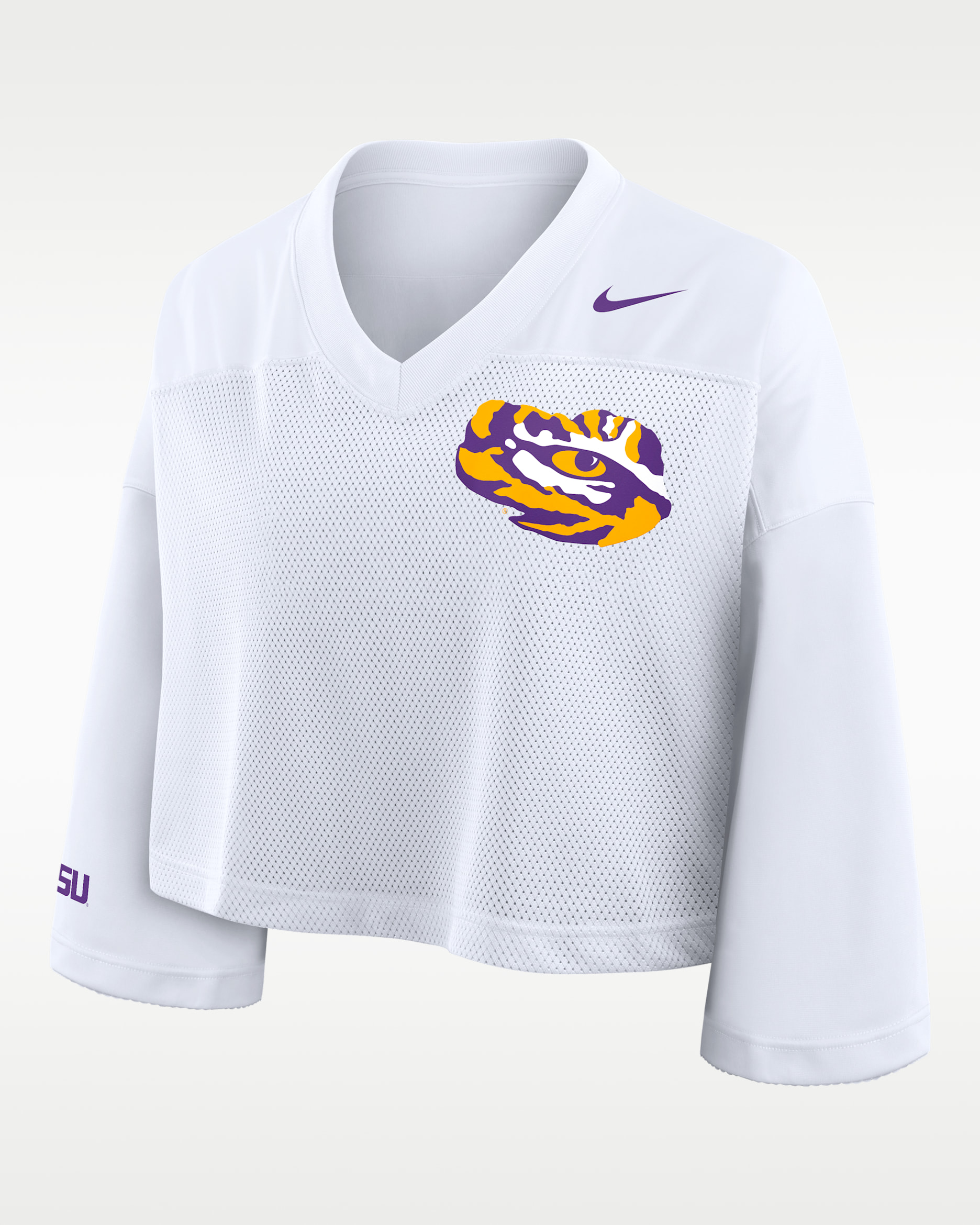 LSU Jersey Women's Nike Dri-FIT College Cropped Top - White