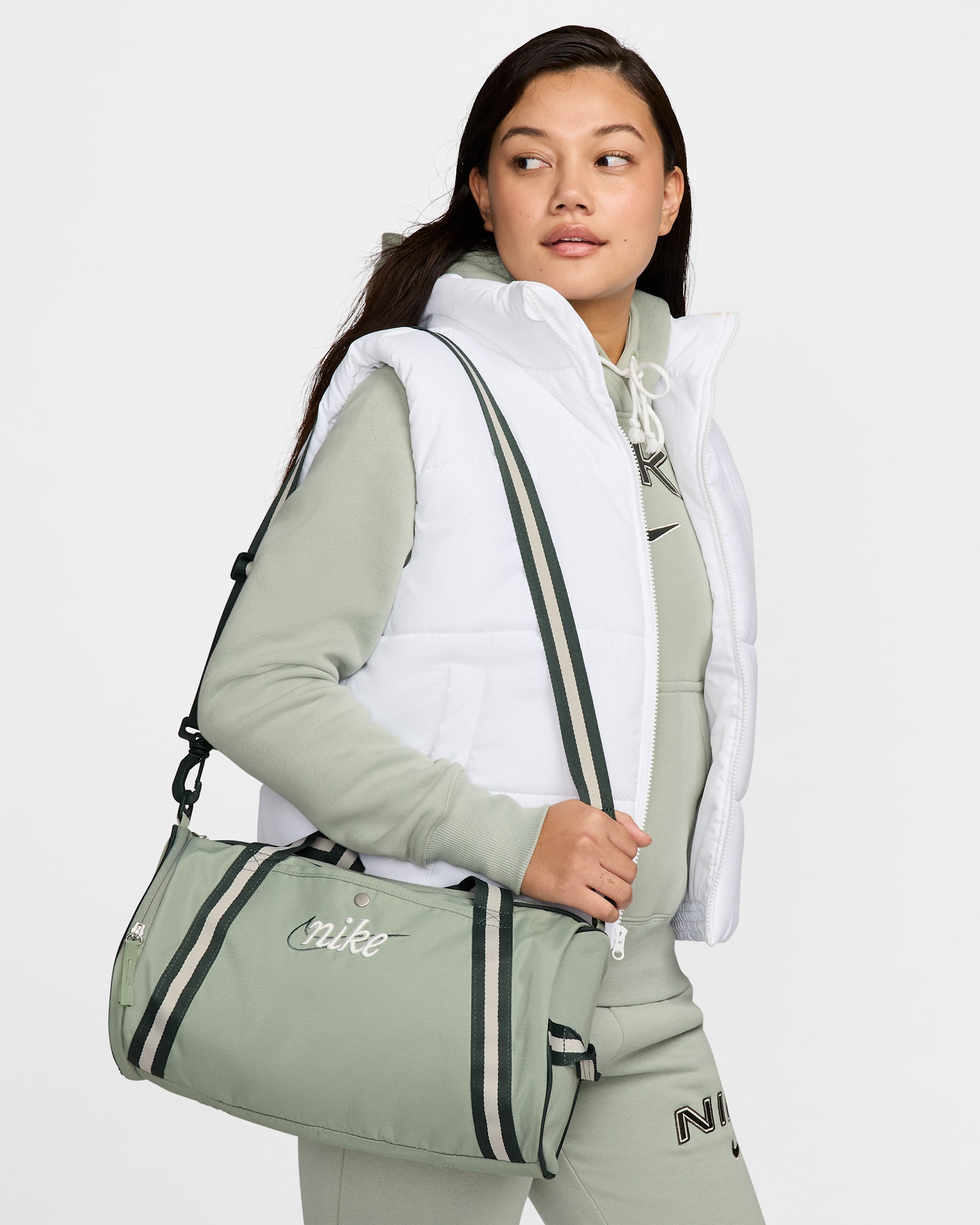 Nike Heritage Retro Duffel Bag (13L) - Jade Horizon/Vintage Green/Summit White