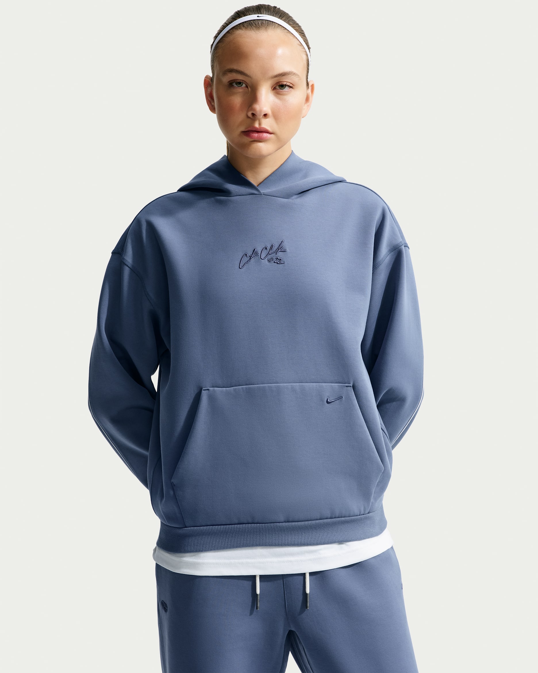 Caitlin Standard Issue Women's Dri-FIT Pullover Basketball Hoodie - Diffused Blue/Diffused Blue