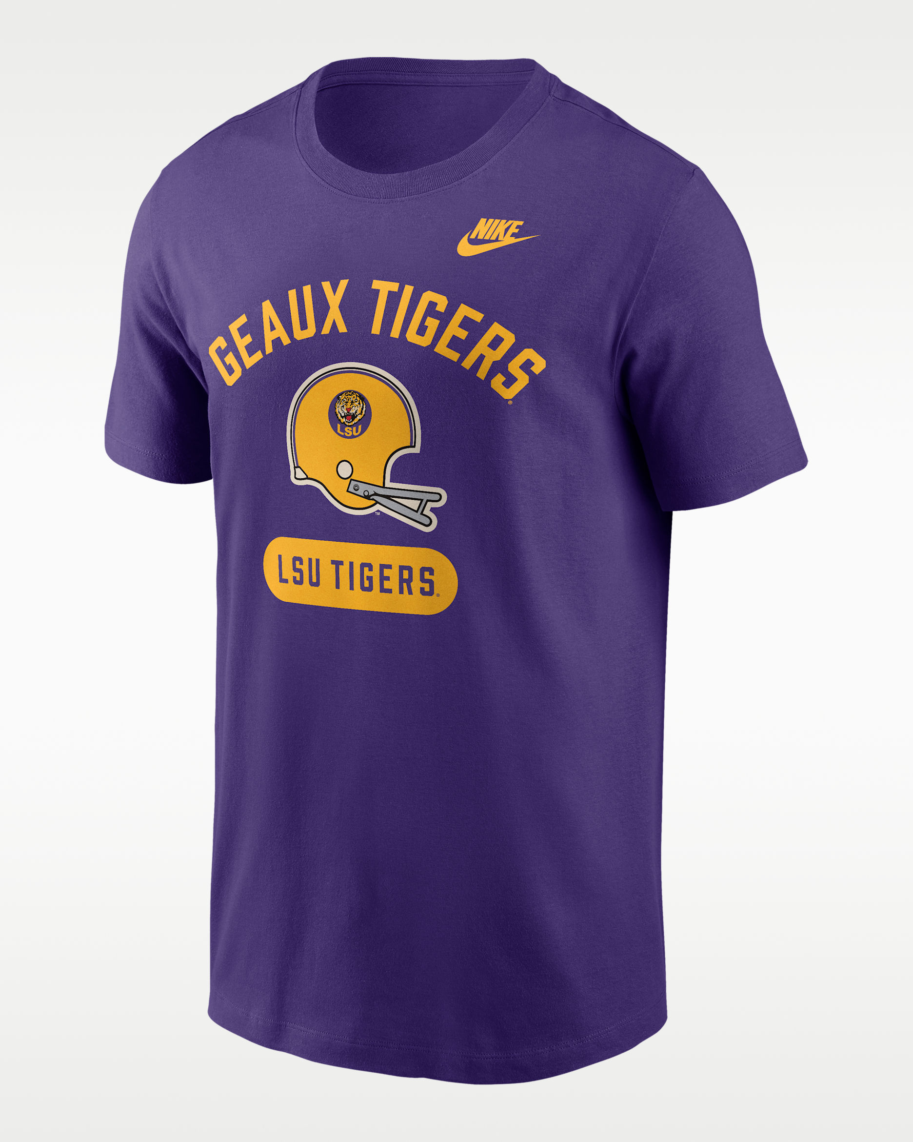 Playera universitaria Nike para hombre LSU Legacy Arch Helmet - Morado