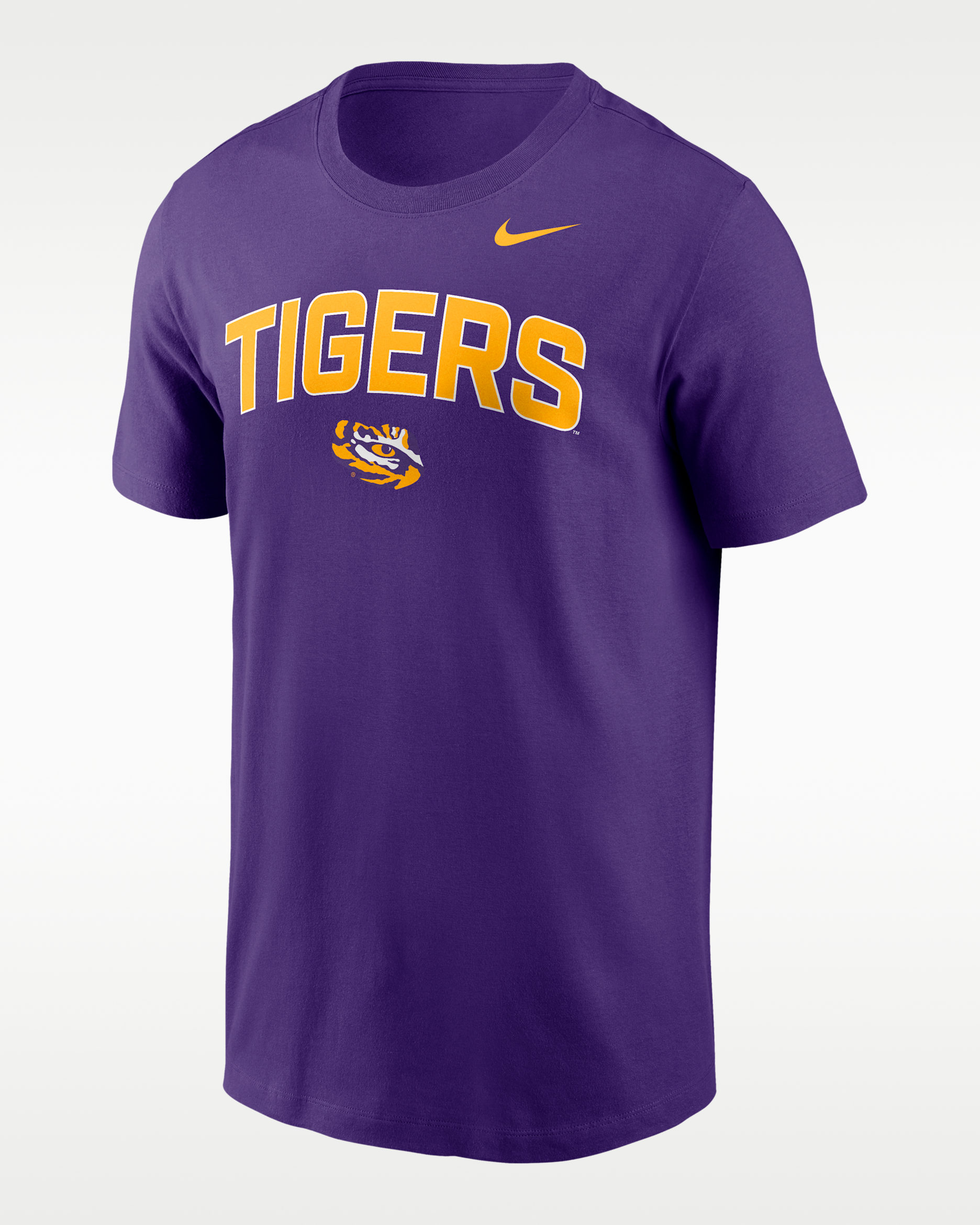 Playera universitaria Nike para hombre LSU Primetime Arch Stack - Morado