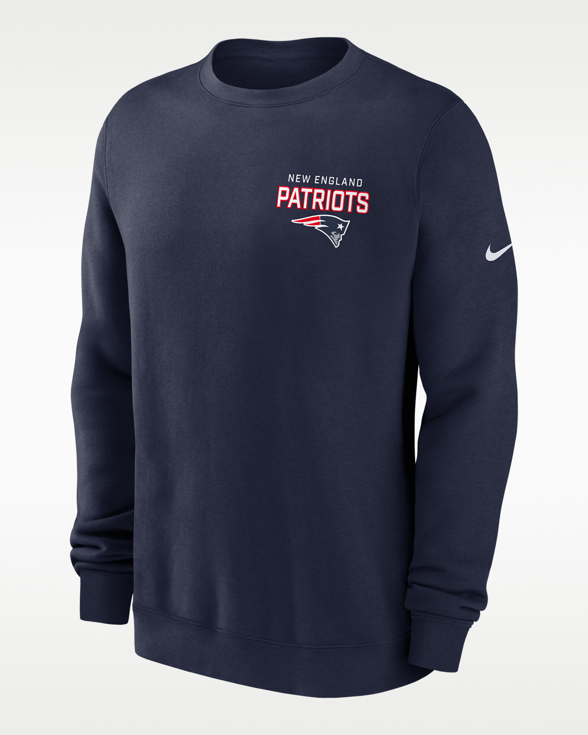 New England Patriots Draw Block Club Men's Nike NFL Pullover Crew - Navy