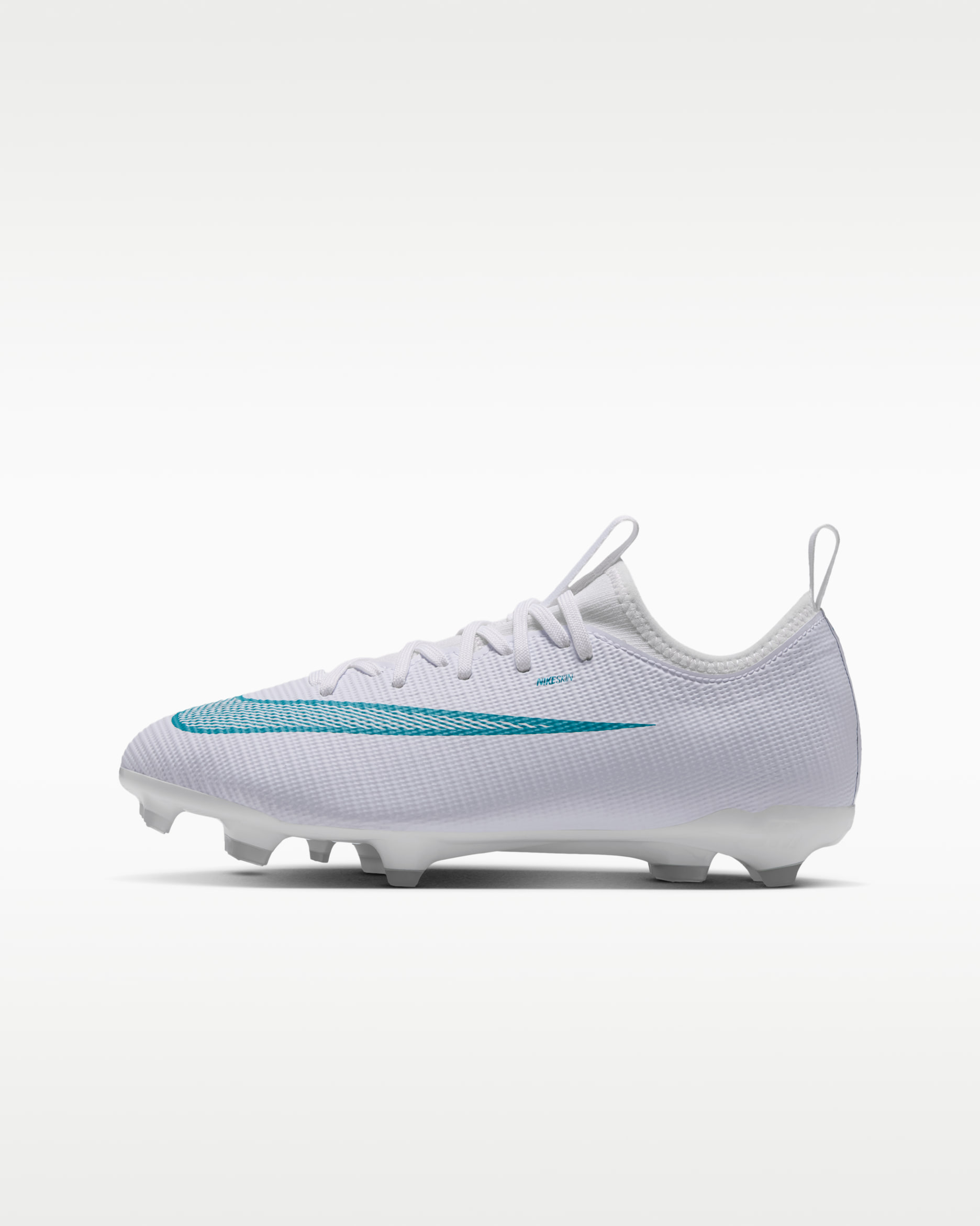 Nike Jr. Mercurial Vapor 17 Academy Big Kids' Multi-Ground Low-Top Soccer Cleats - White/Dusty Cactus