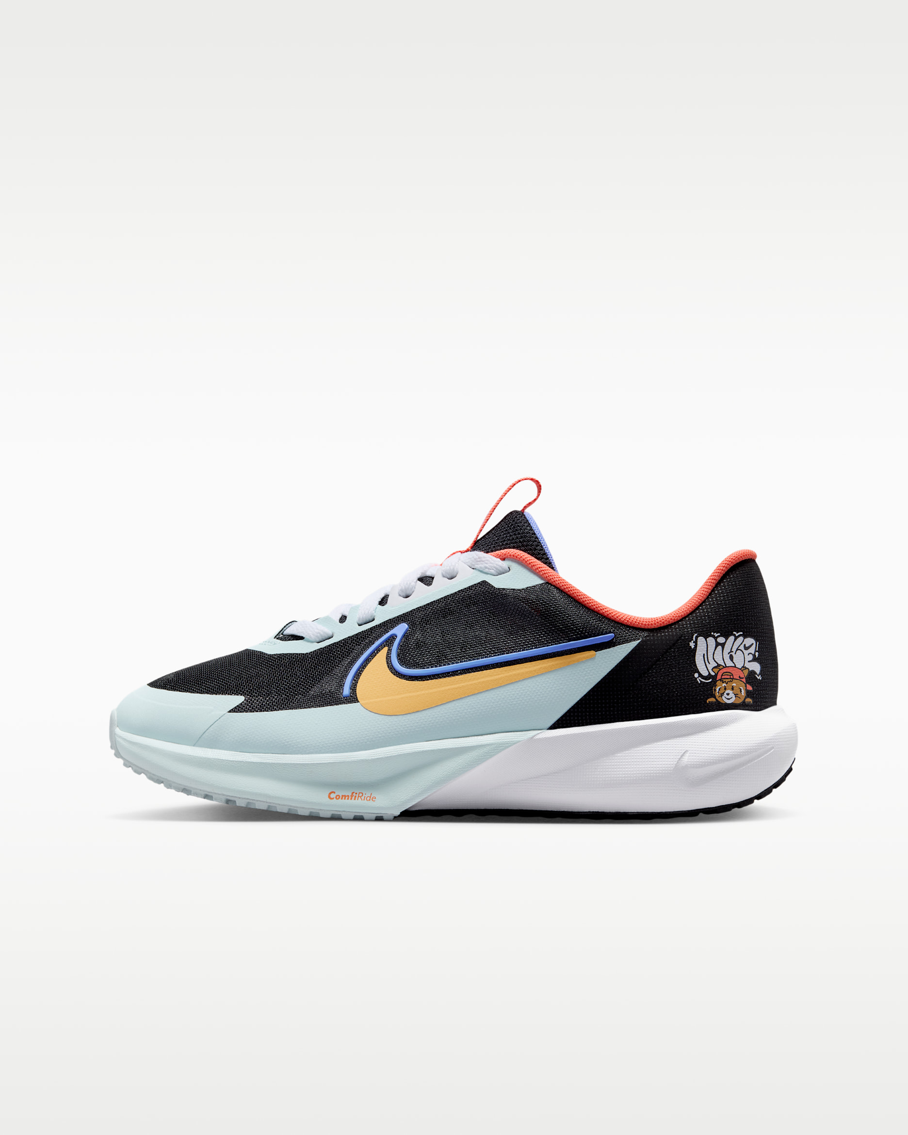 Tenis de correr para niños grandes Nike Sonic Fly - Negro/Blanco/Azul glacial/Oro topacio