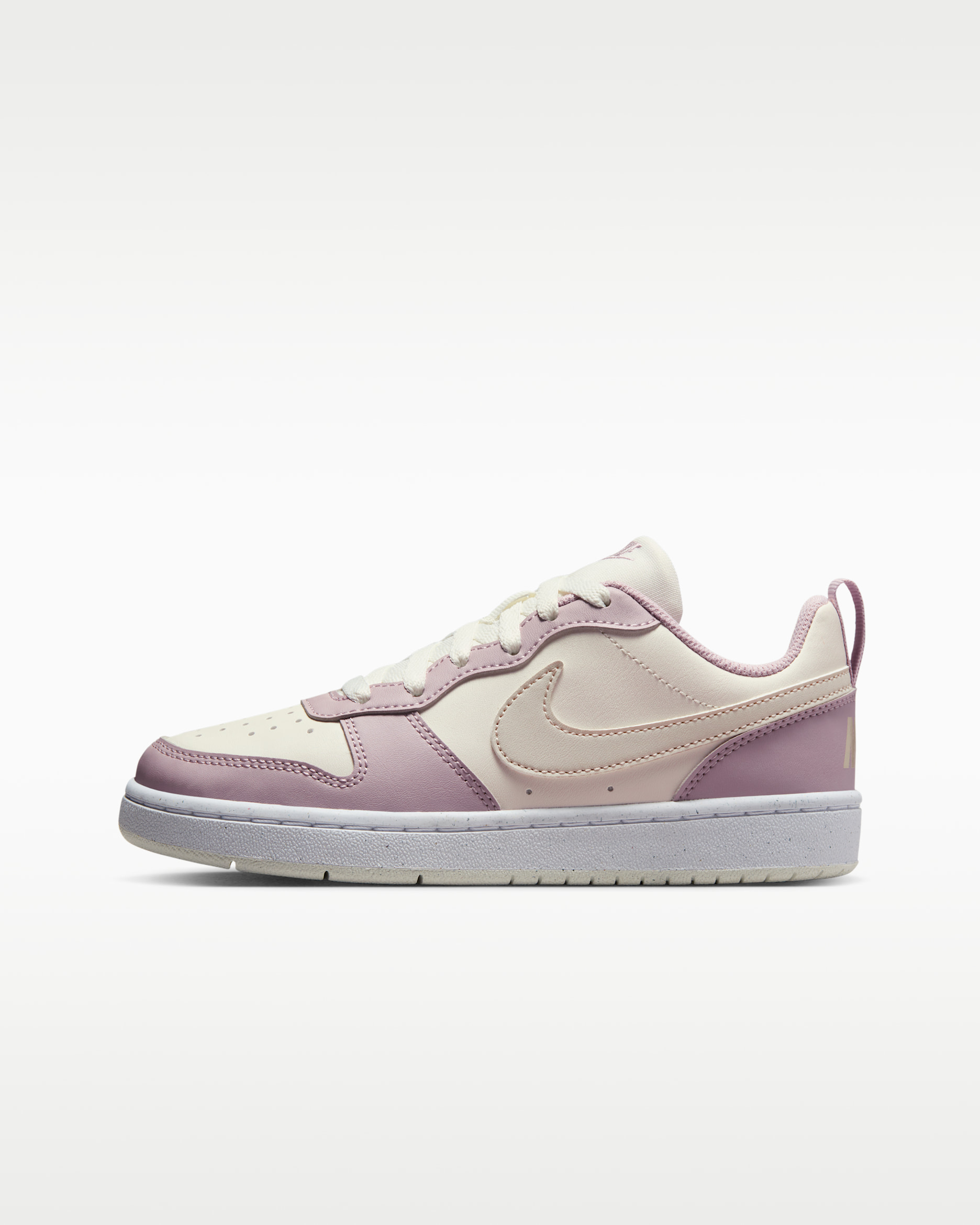 Nike Court Borough Low Recraft Older Kids' Shoes - Sail/Particle Rose/White/Light Orewood Brown
