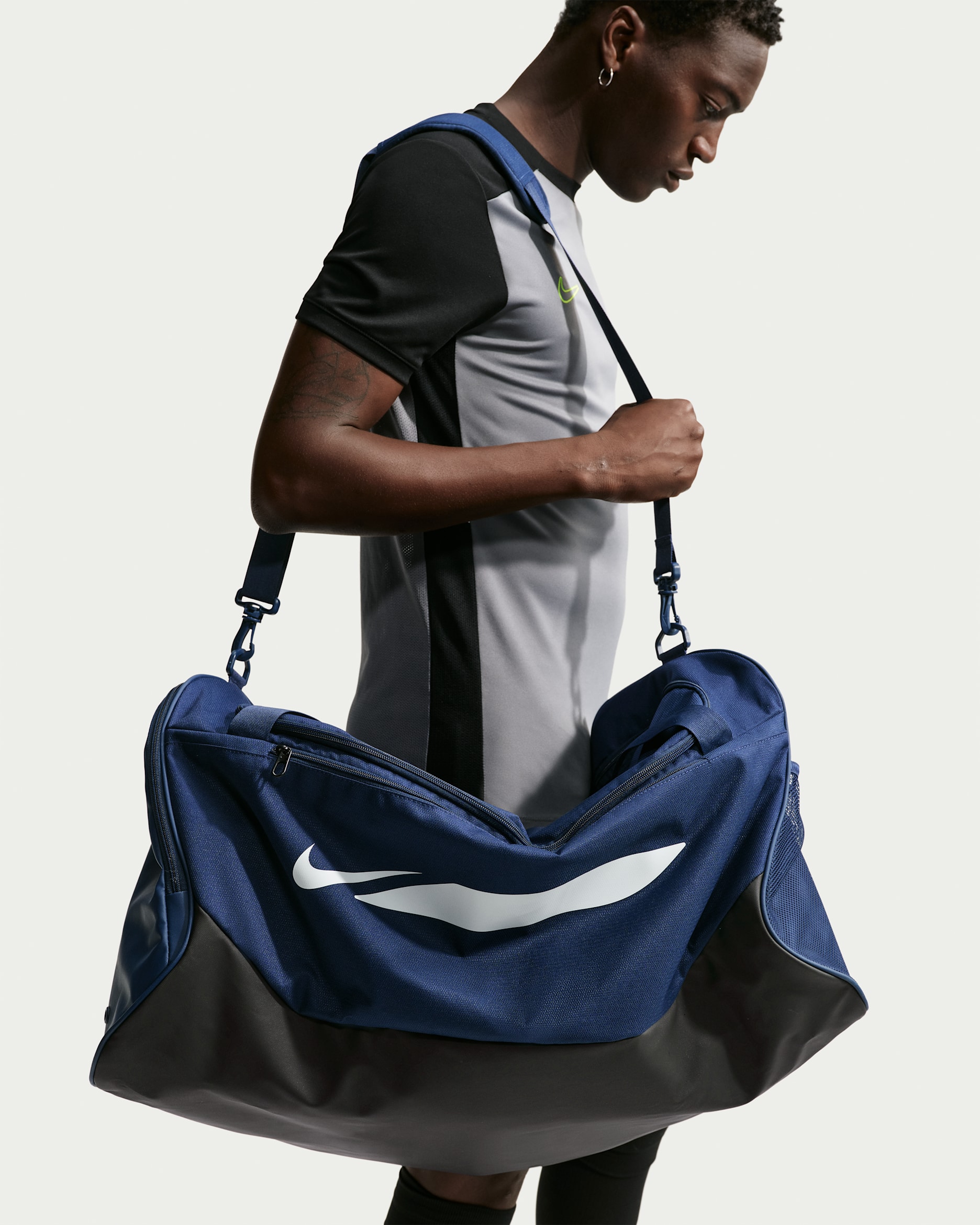 Nike Academy Footba Duffel Bag (Large, 95L) - Midnight Navy/Black/White