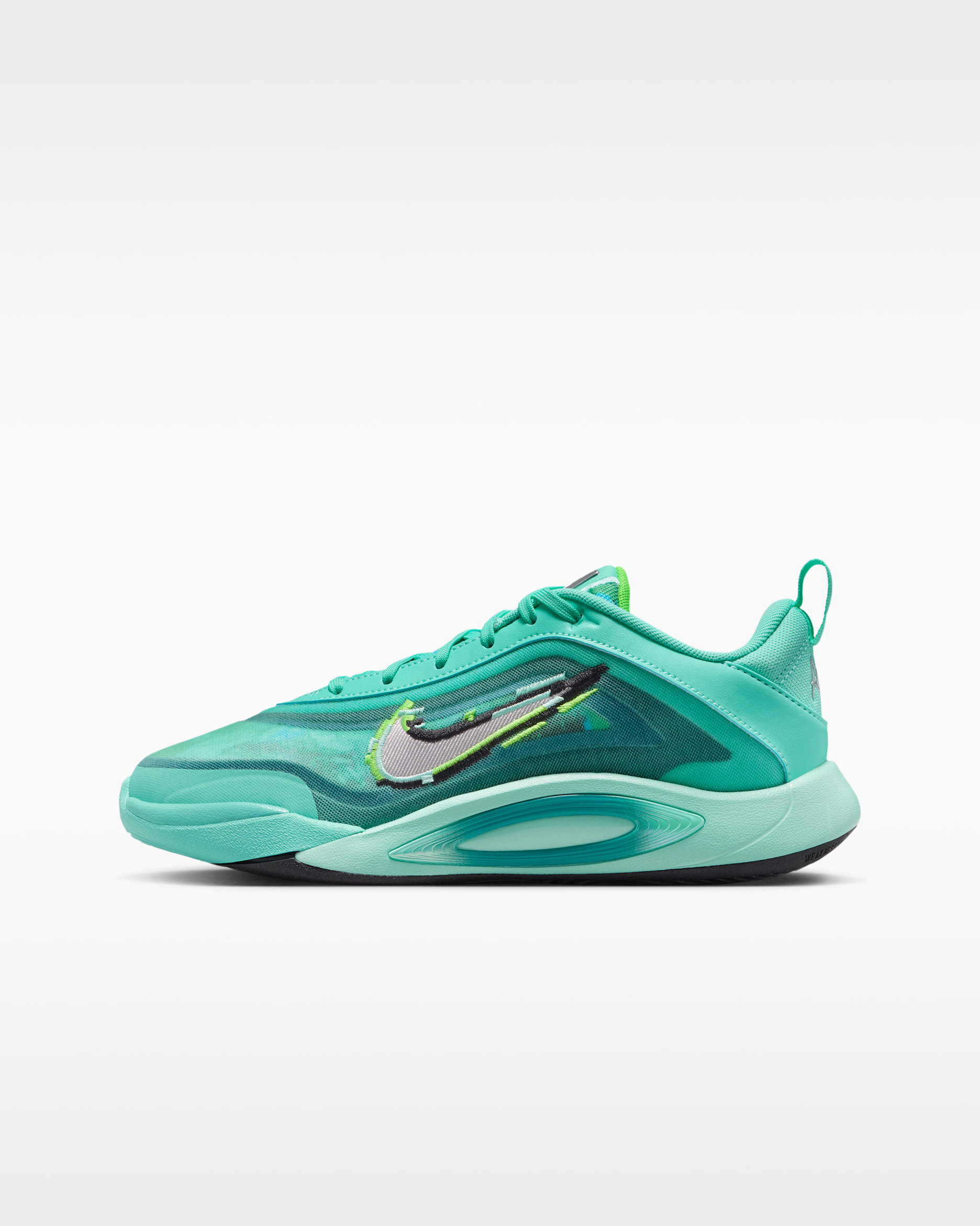 A'One A'Ja Wilson Older Kids' Basketball Shoes - Bleached Turquoise/Washed Teal/Geode Teal/Metallic Silver