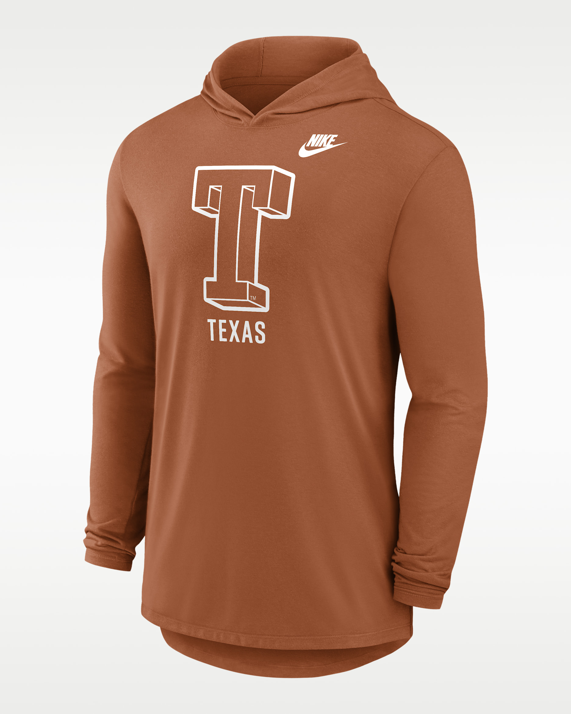 Texas Legacy Men's Nike Dri-FIT College Long-Sleeve Hooded T-Shirt - Burnt Orange