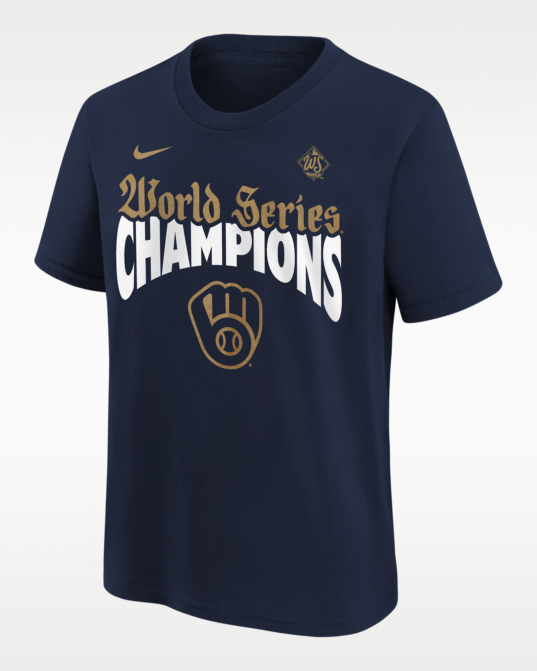 Playera Nike de la MLB para niños talla grande Milwaukee Brewers - Azul marino