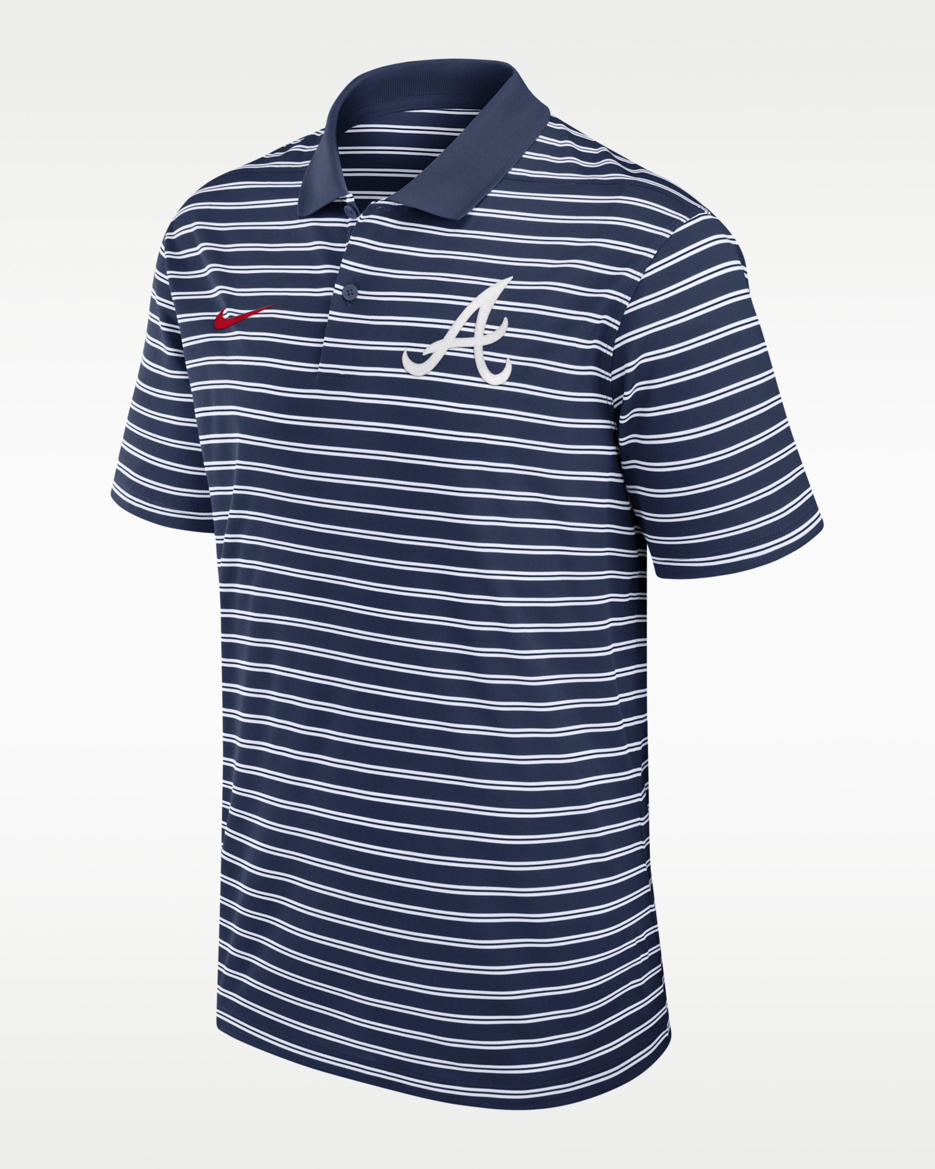Atlanta Braves Striped Victory Men's Nike Dri-FIT MLB Polo - Navy