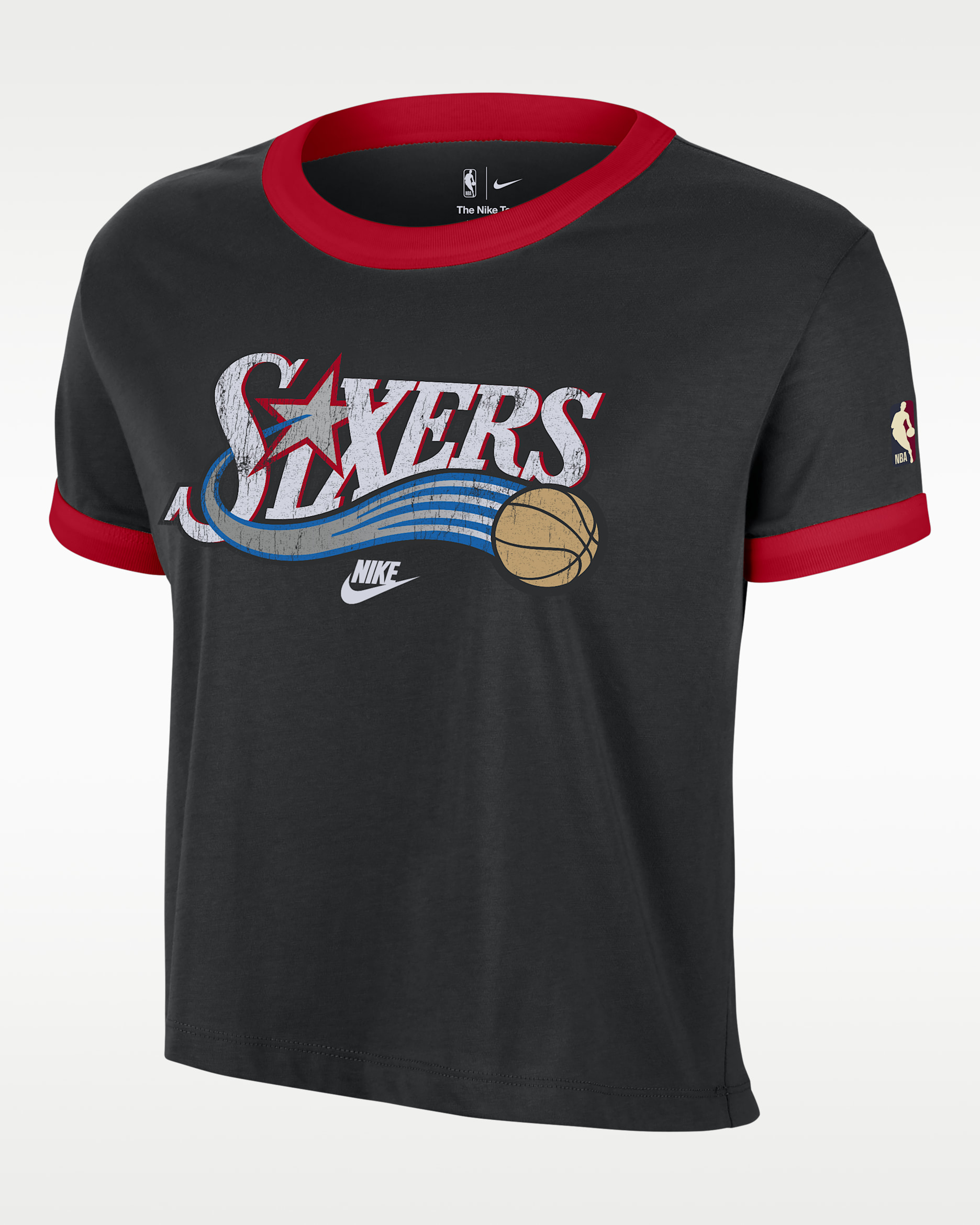 Philadelphia 76ers Essential Hardwood Classics Women's Nike NBA T-Shirt - Black