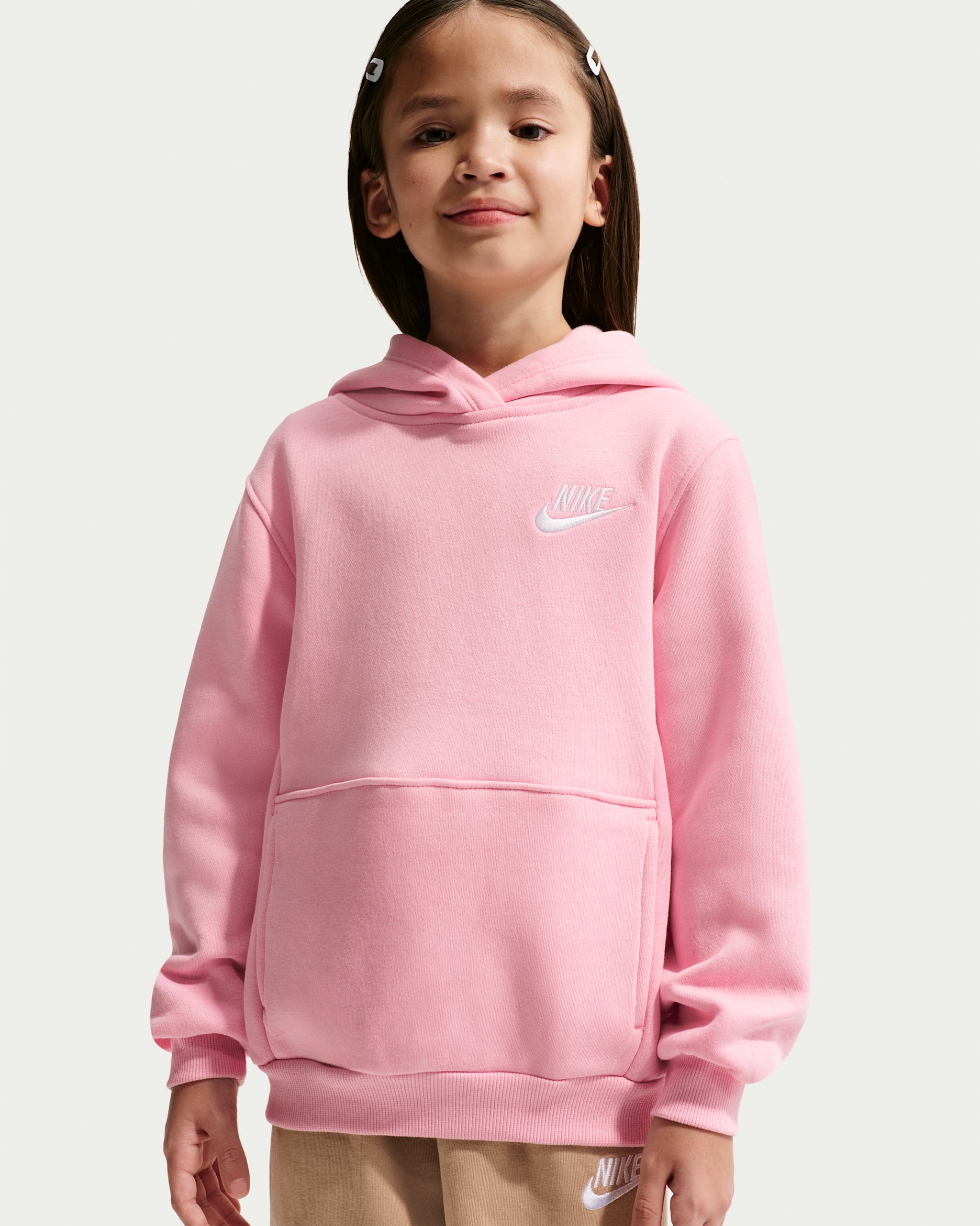 Nike Sportswear Club Little Kids' Fleece Pullover Hoodie - Medium Soft Pink