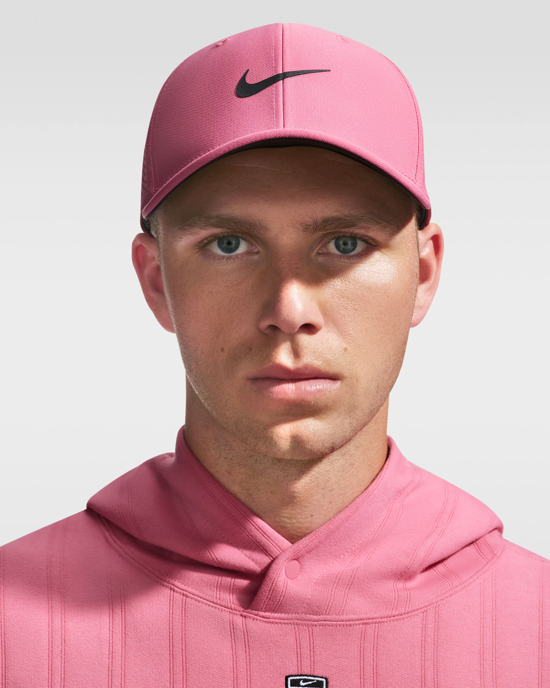 Nike Rise Dri-FIT ADV SwooshFlex Structured Golf Cap - Peony/Anthracite/Black