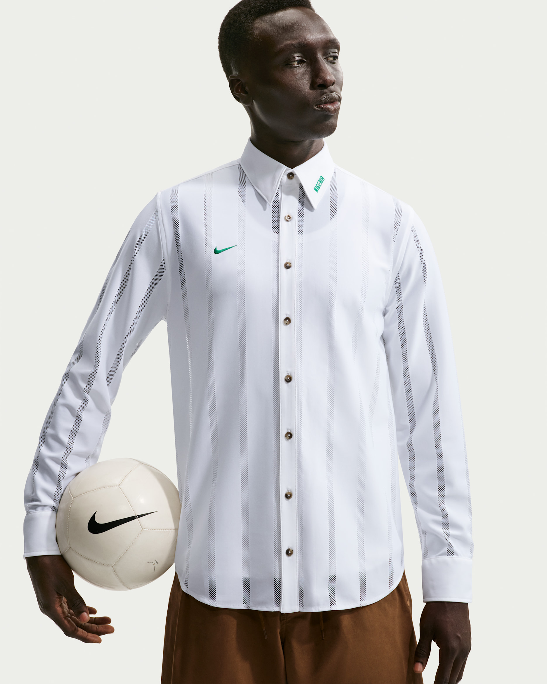 Nigeria Energy Men's Nike Football Button-Front Shirt - White