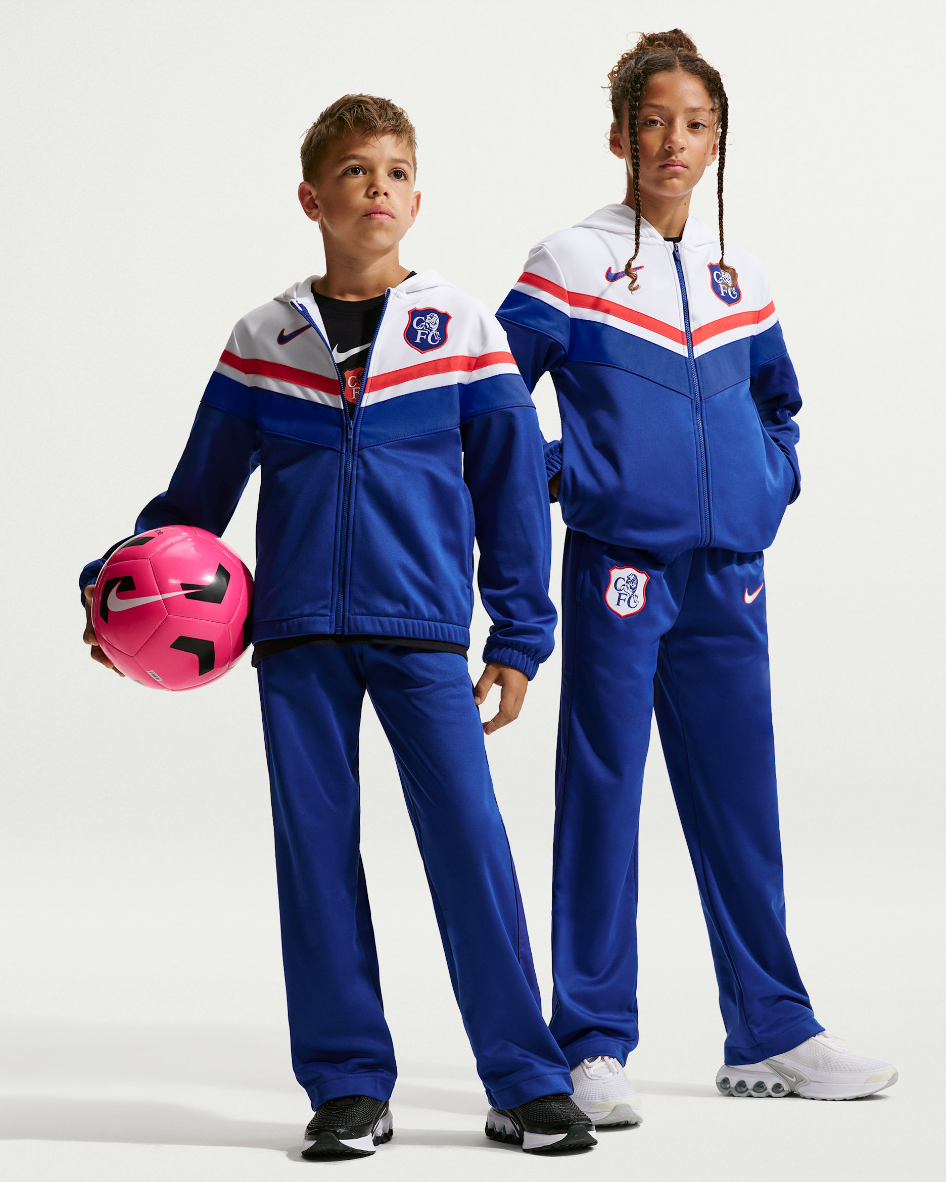 Survêtement de foot à capuche Nike Dri-FIT Chelsea FC Third pour pré-ado - Blanc/Rush Blue/Global Red/Rush Blue