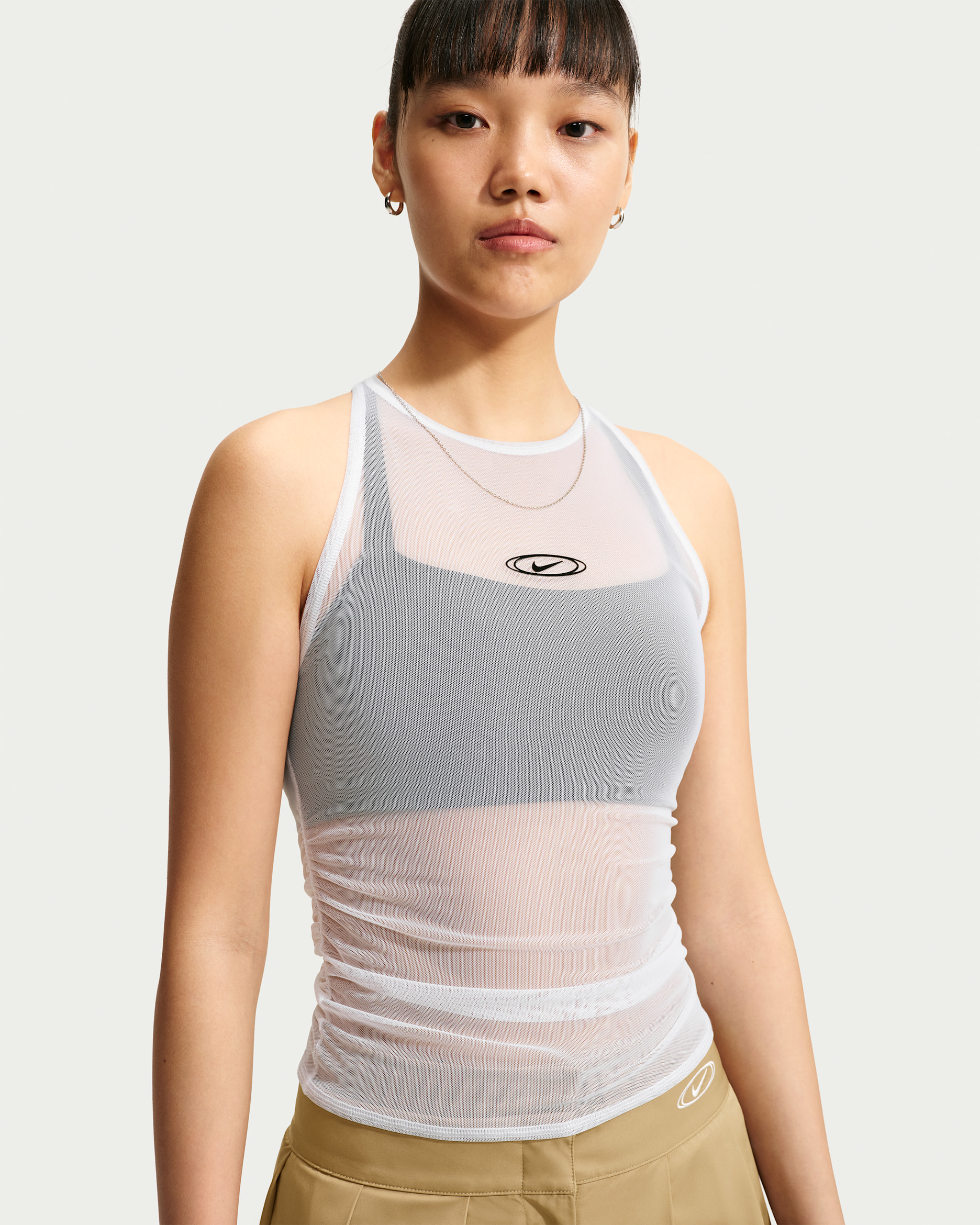 Nike Sportswear Women's Tight Sheer Tank Top - White/Black