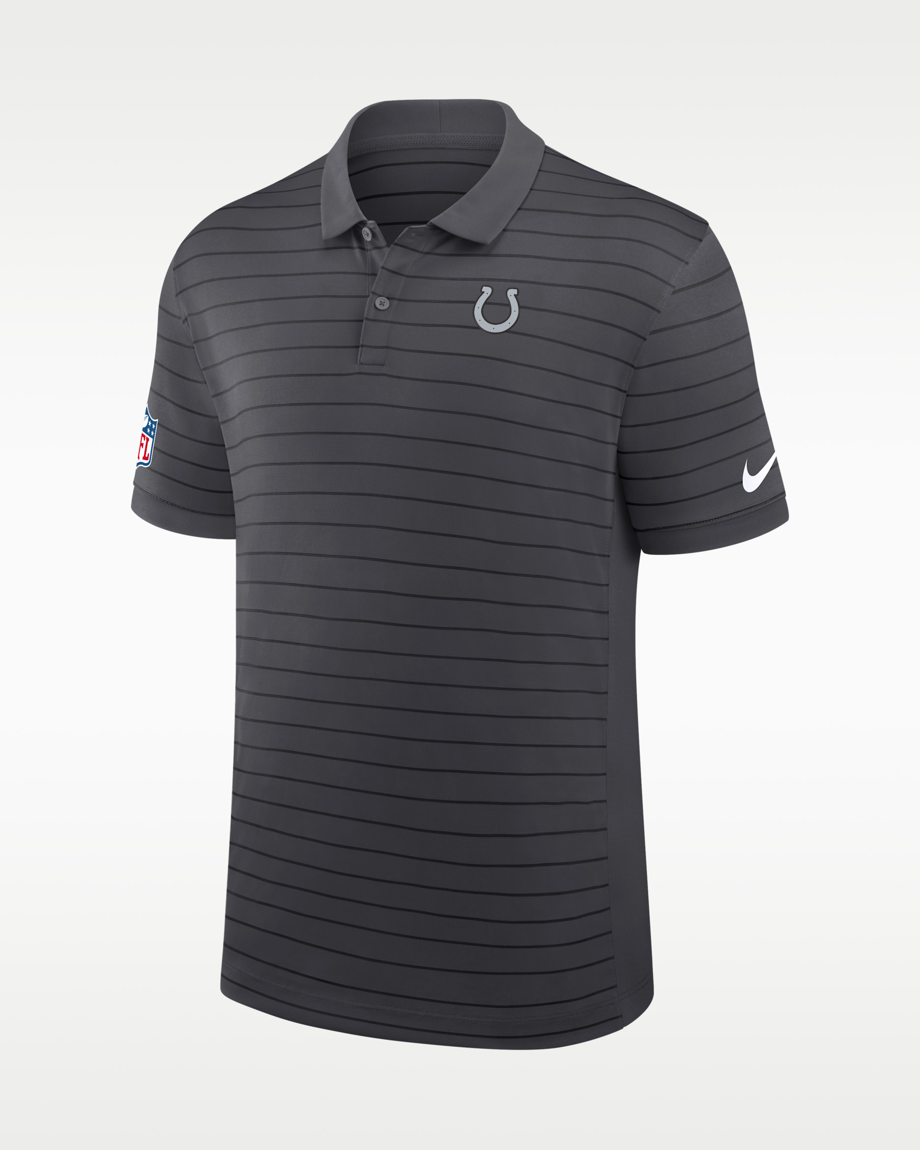 Indianapolis Colts Rivalries Collection Sideline Victory Striped Men's Nike Dri-FIT NFL Polo - Anthracite