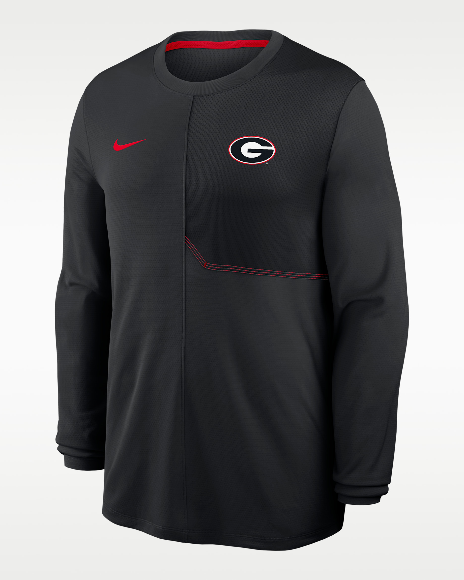 Playera de manga larga universitaria Nike Dri-FIT para hombre Georgia Sideline Coach - Negro