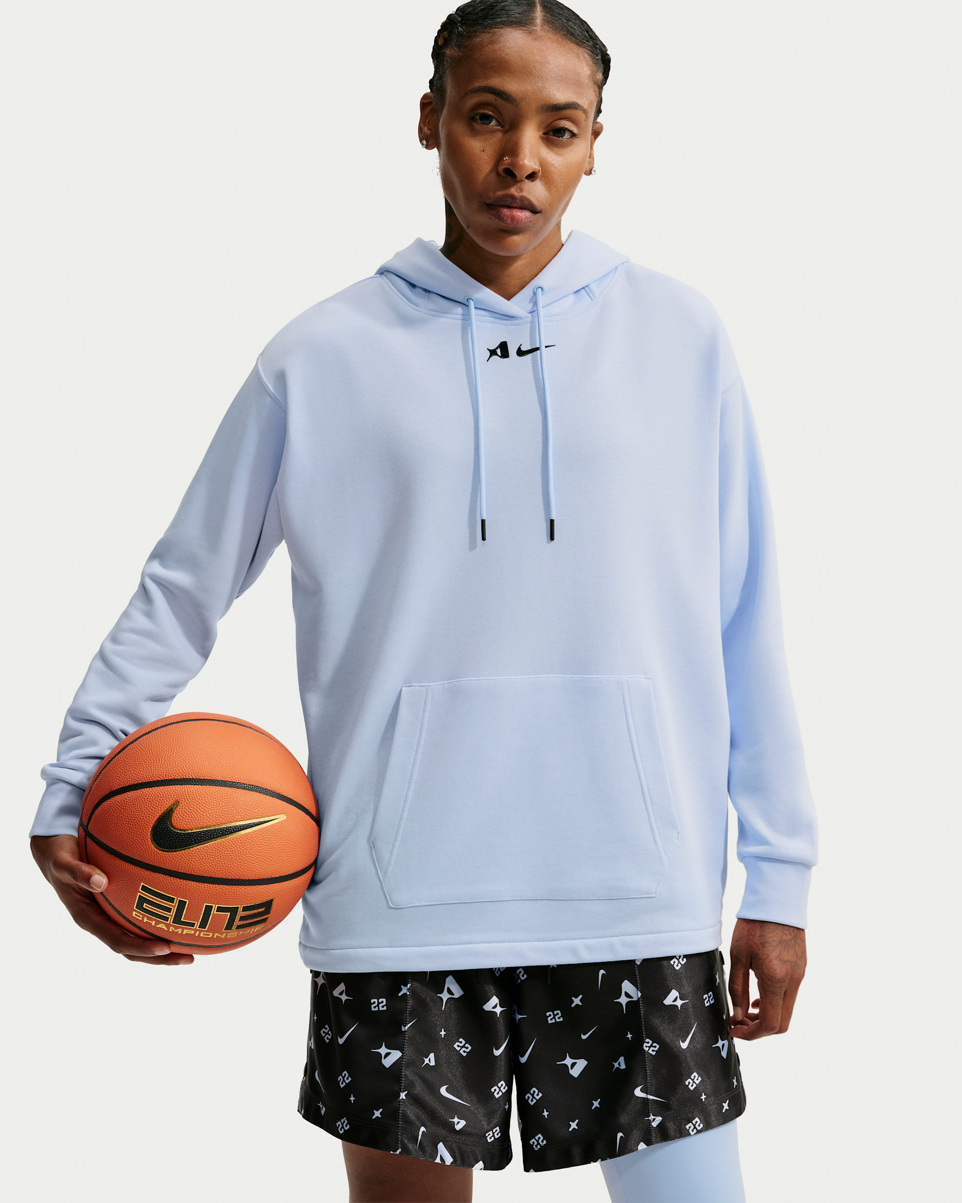 Sweat à capuche de basket A'ja Wilson pour femme - Hydrogen Blue/Noir