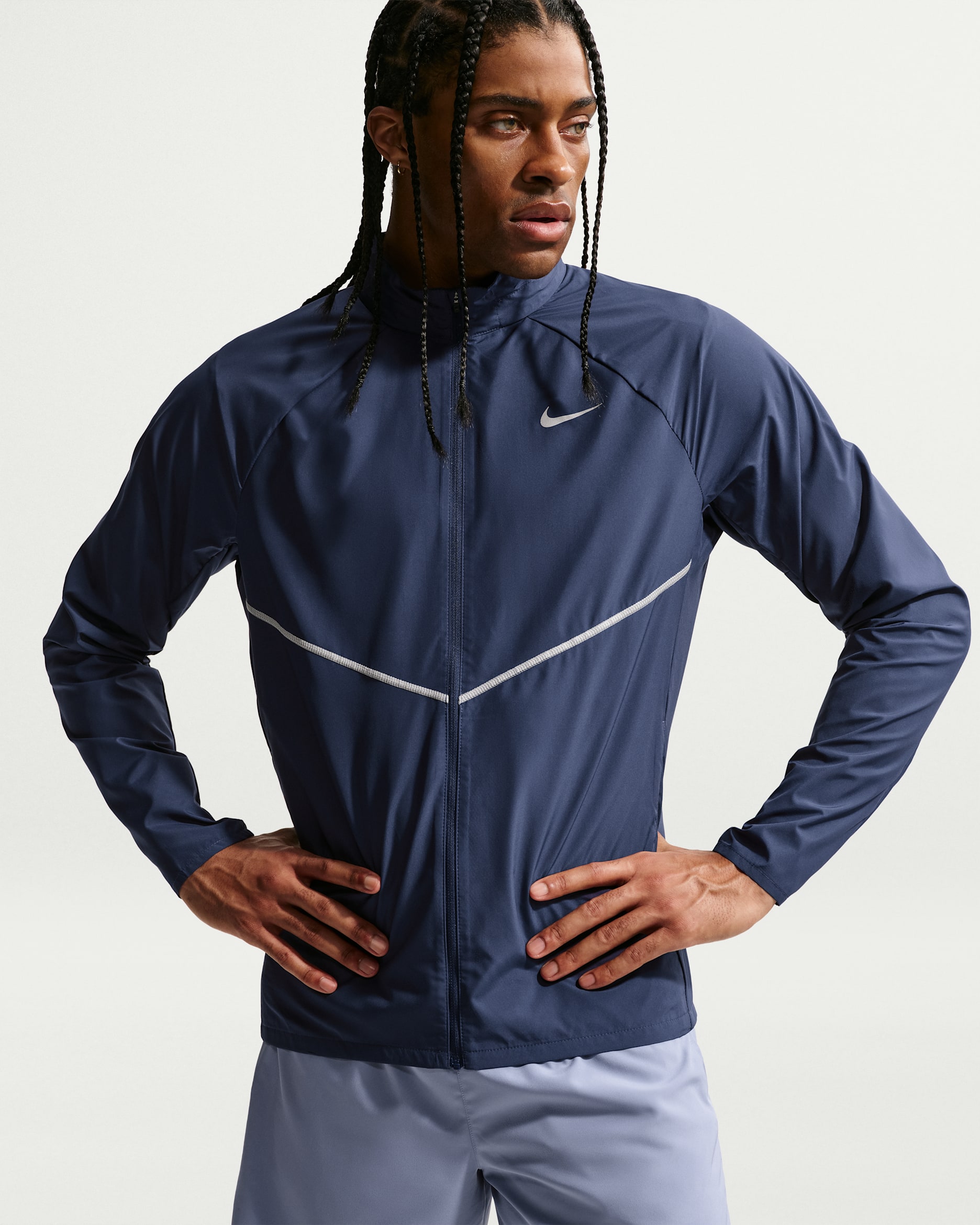 Giacca da running con protezione UV Repel Nike Miler – Uomo - Midnight Navy/Midnight Navy