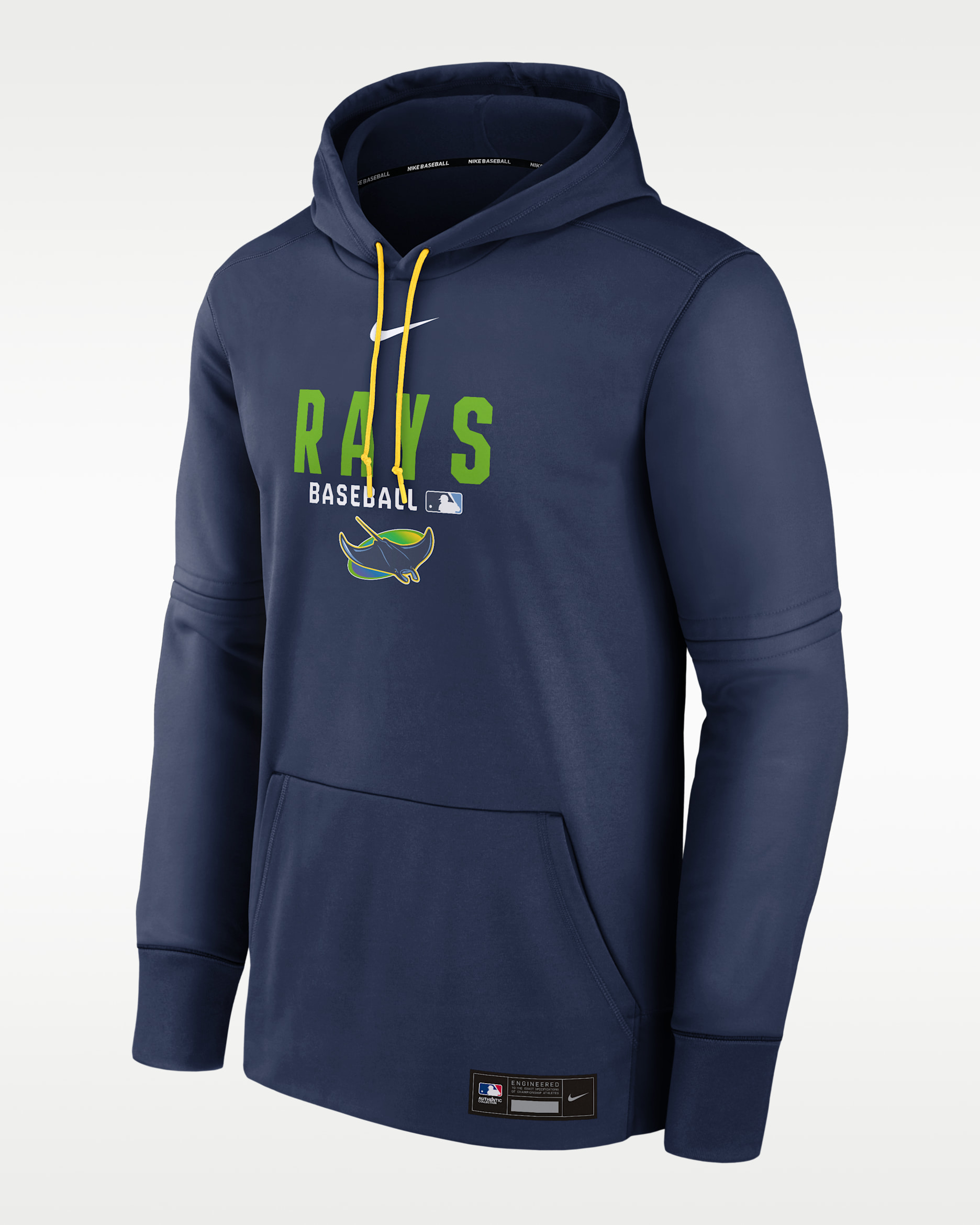 Tampa Bay Rays Authentic Collection Men's Nike Therma MLB Pullover Hoodie - Navy