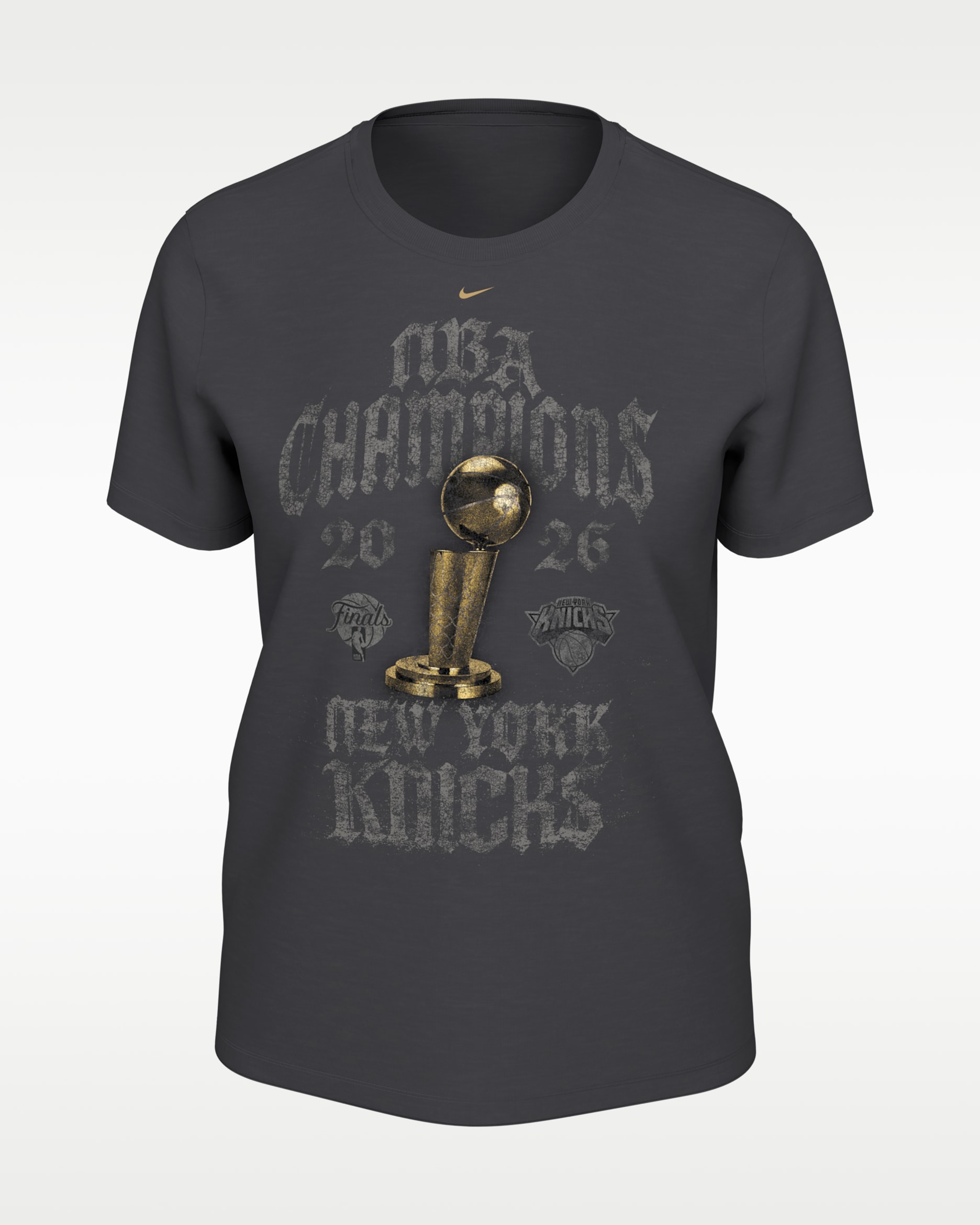 New York Knicks 2025-26 NBA Champions Women's Nike Locker Room T-Shirt - Anthracite