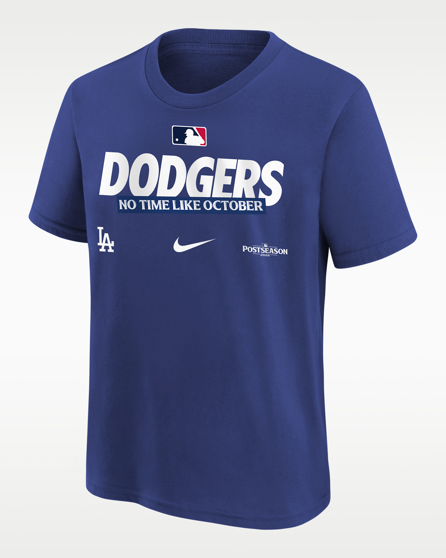 Los Angeles Dodgers 2026 Postseason Authentic Collection Big Kids' Nike MLB T-Shirt - Blue