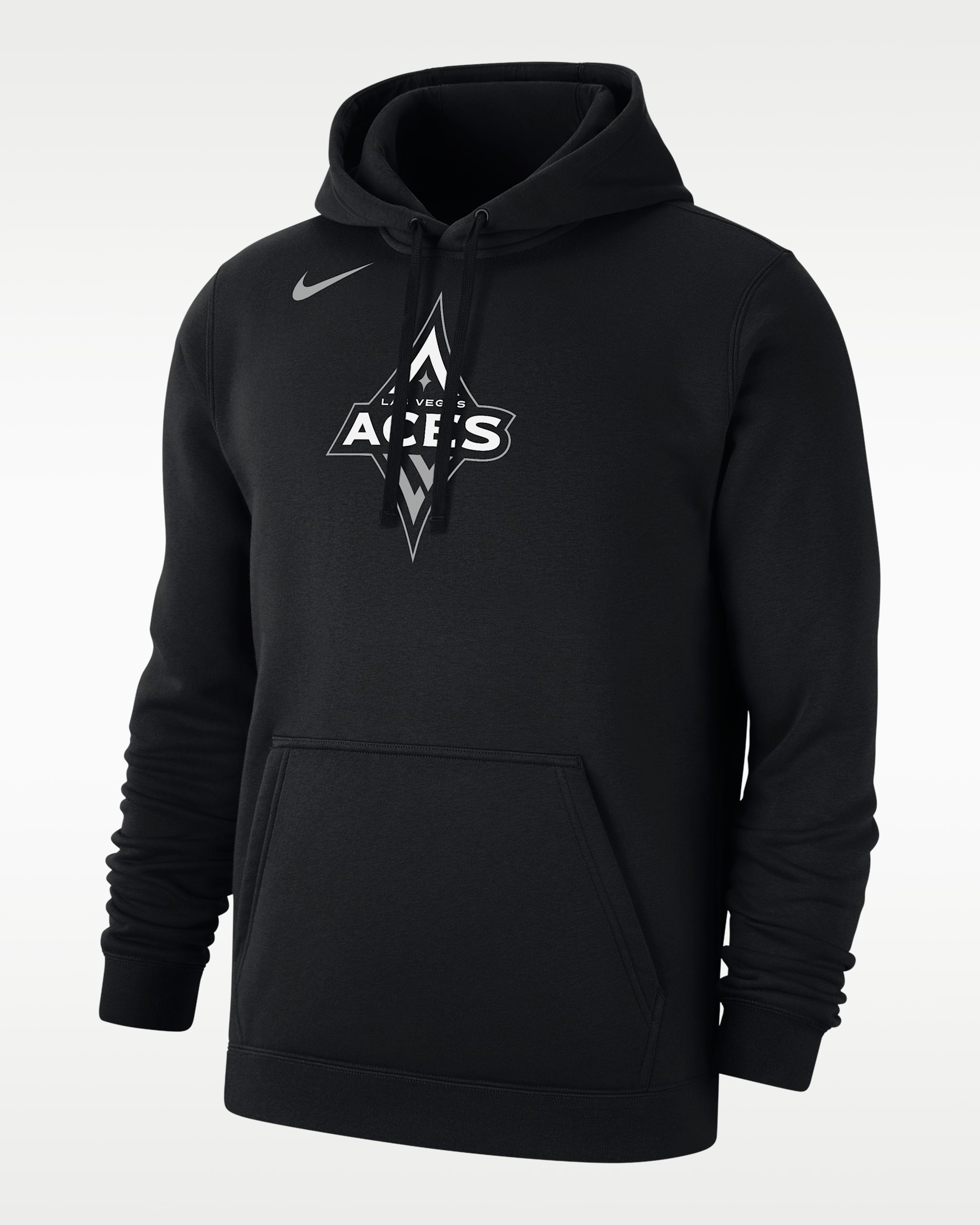 Sudadera con gorro sin cierre Nike de tejido fleece de la WNBA para hombre Las Vegas Aces Club - Negro